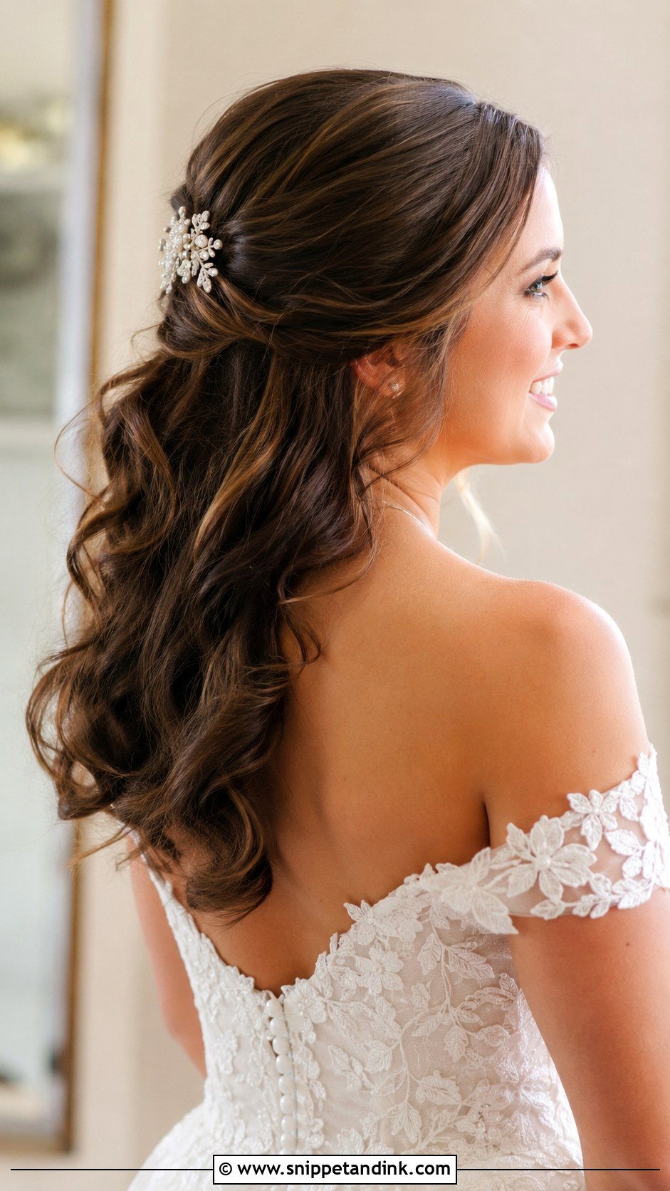 Half Up Half Down Wedding Hairstyle - Snippet and Ink - 20 Modern Wedding Hairstyles