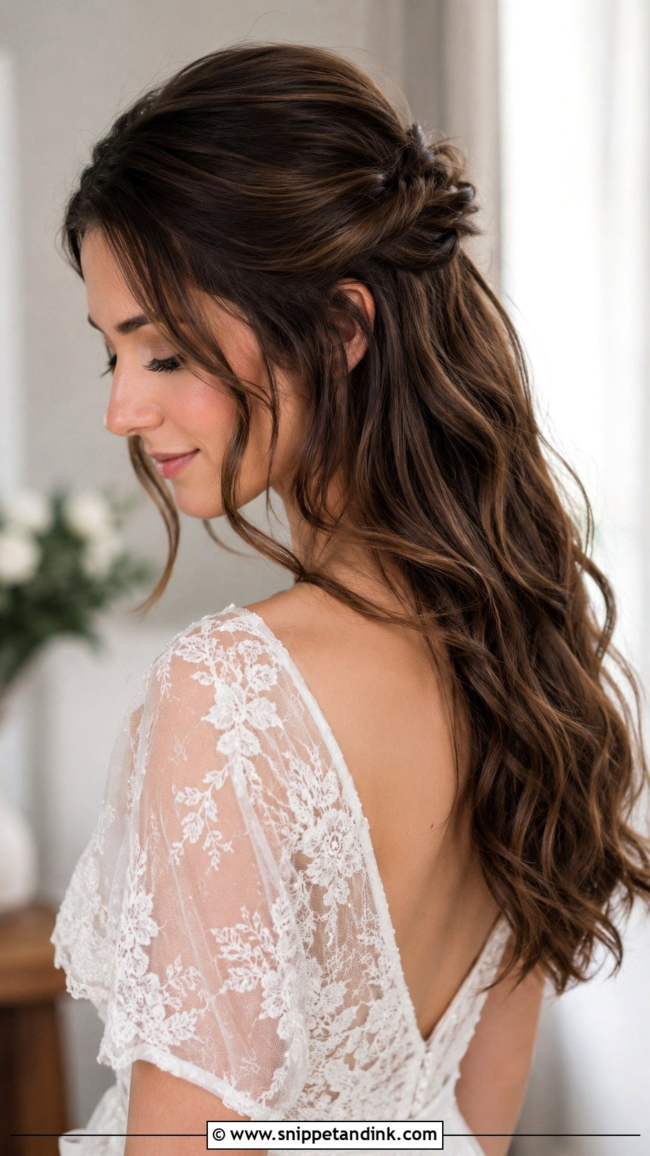 Half Up Half Down Wedding Hairstyle - Snippet and Ink - 15 Hair Inspiration for Wedding Ideas
