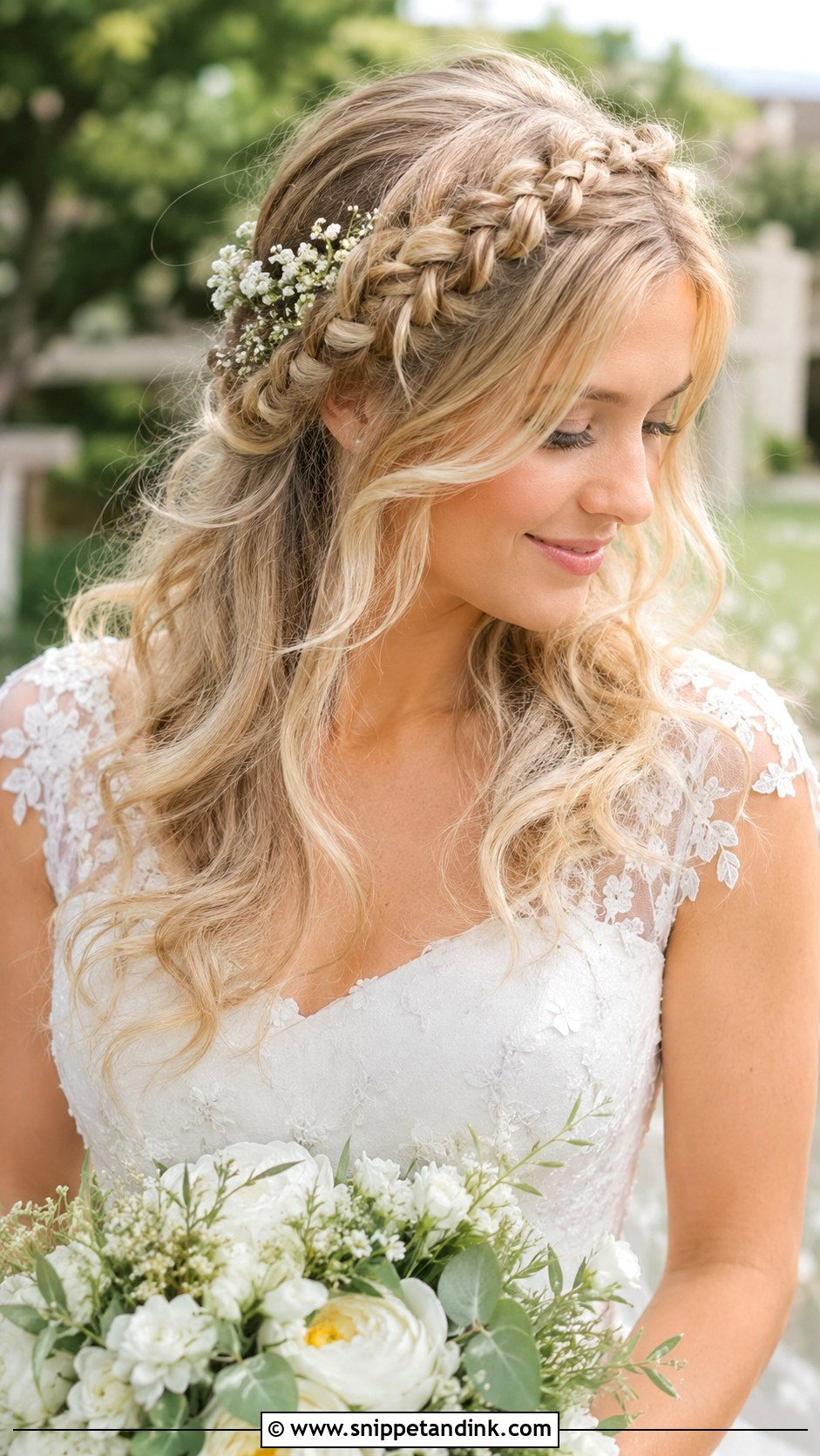 Half Up Half Down Wedding Hairstyle - Snippet and Ink - 20 Unique Wedding Hairstyles