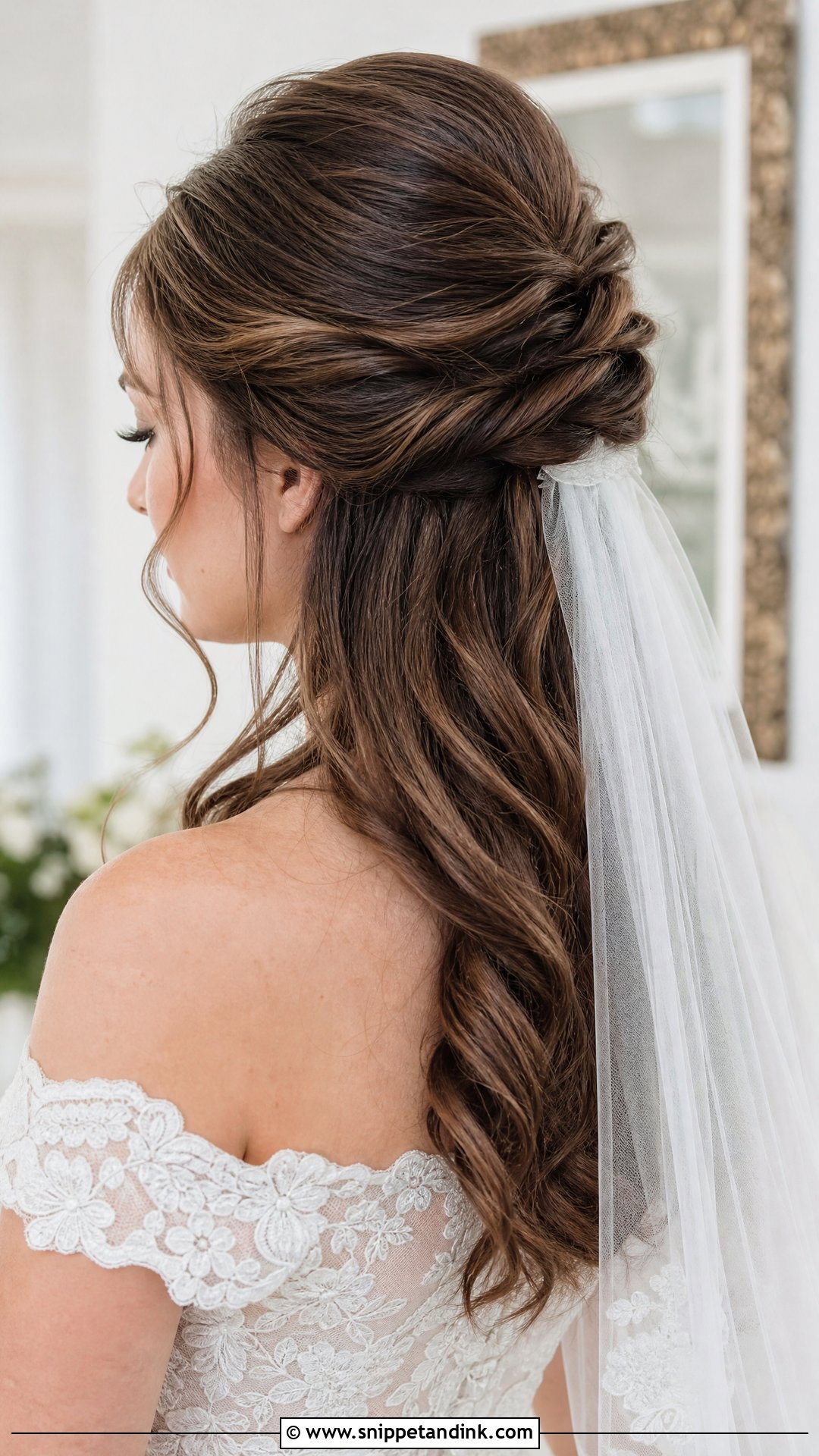 Half Up Half Down Wedding Hairstyle - Snippet and Ink - 20 Wedding Day Hairstyle Ideas