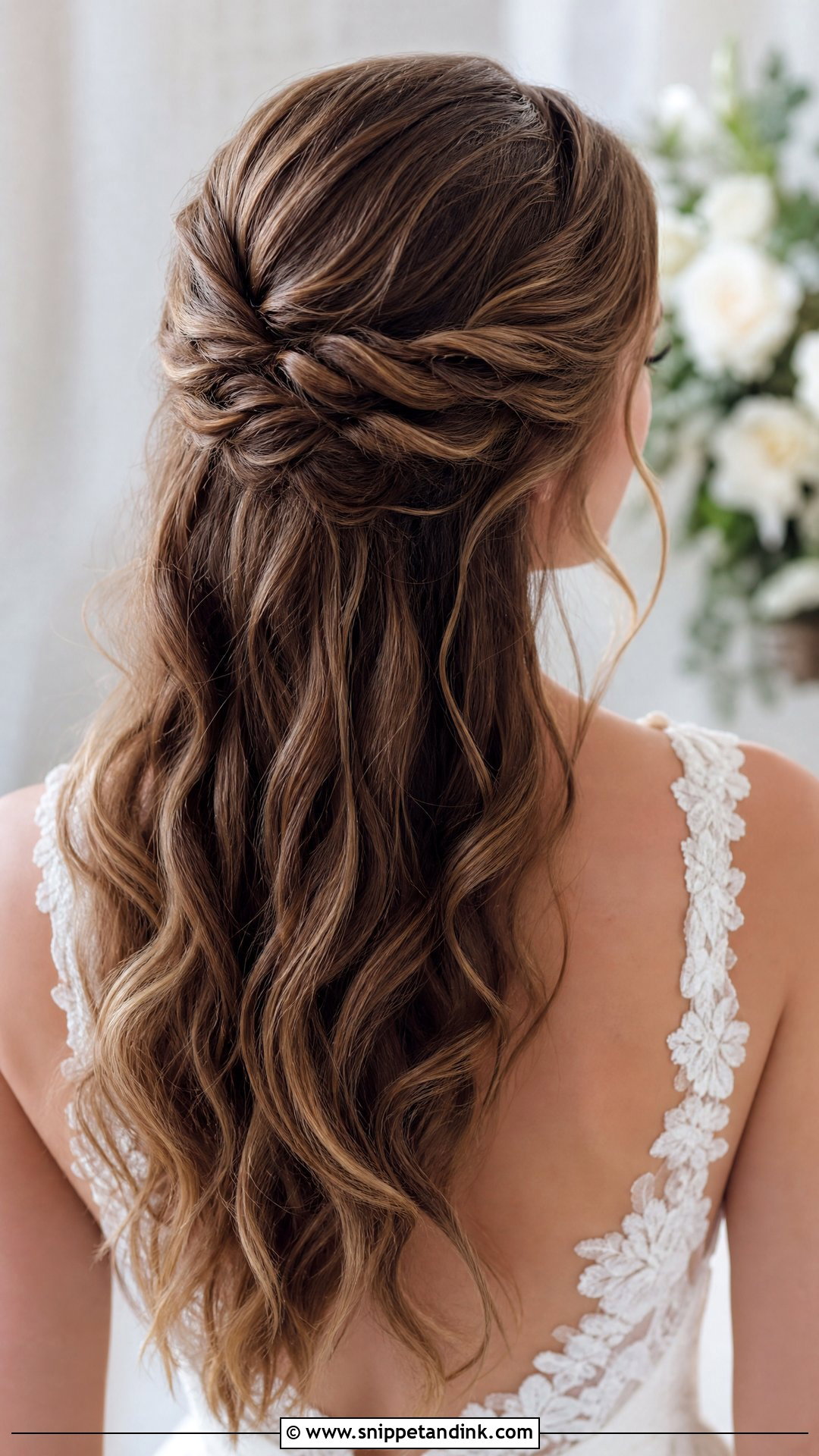Half Up Half Down Wedding Hairstyle - Snippet and Ink - 20 Wedding Hair Ideas for Long Hair