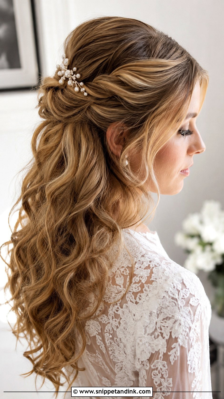 Half Up Half Down Wedding Hairstyle - Snippet and Ink - 20 Wedding Hairdos for Long Hair