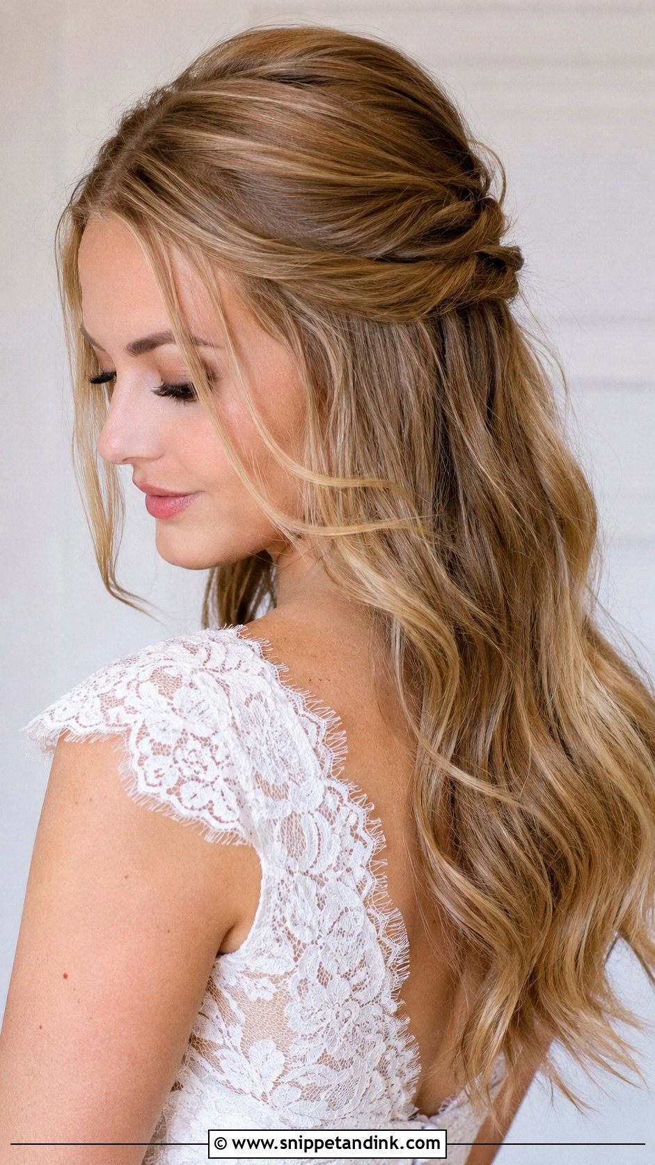 Half Up Half Down Wedding Hairstyle - Snippet and Ink - 20 Wedding Hairstyles Videos