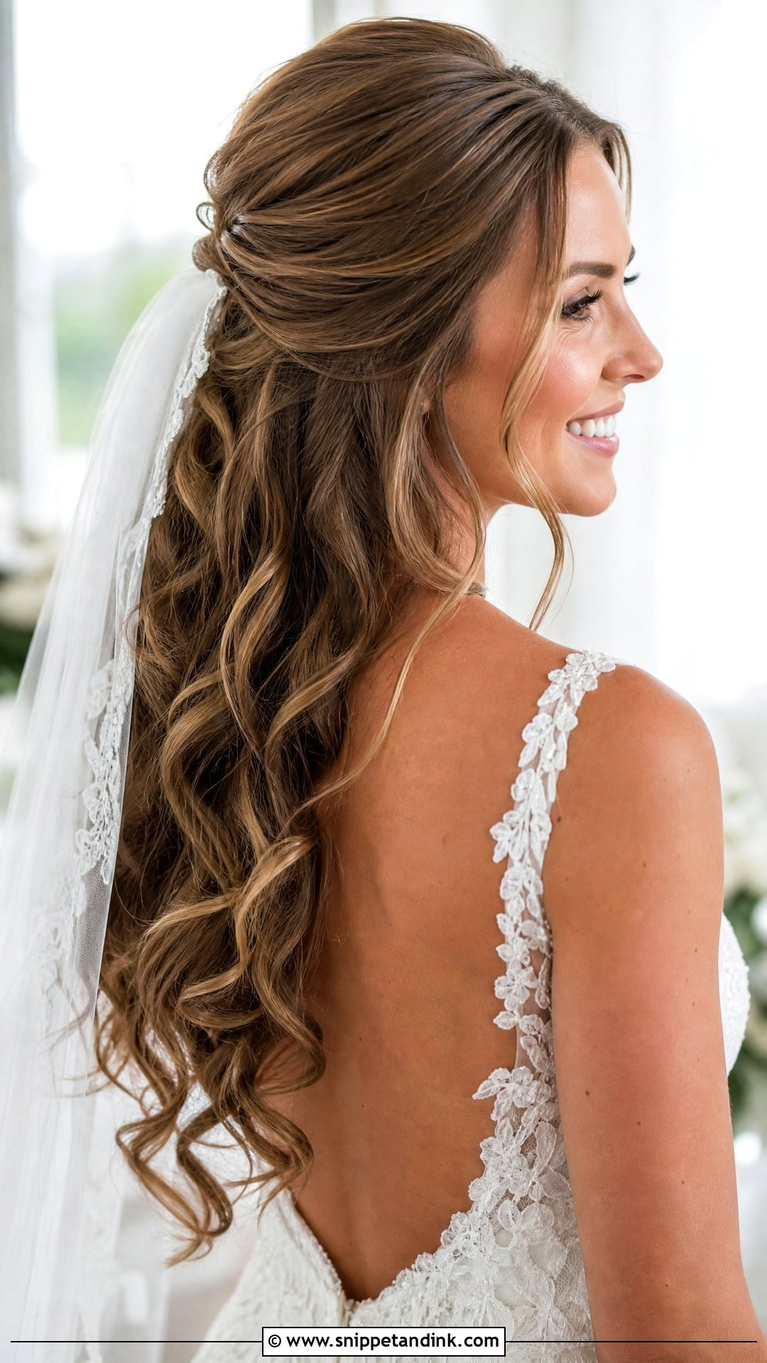 Half Up Half Down Wedding Hairstyle - Snippet and Ink - 20 Women Wedding Hairstyles
