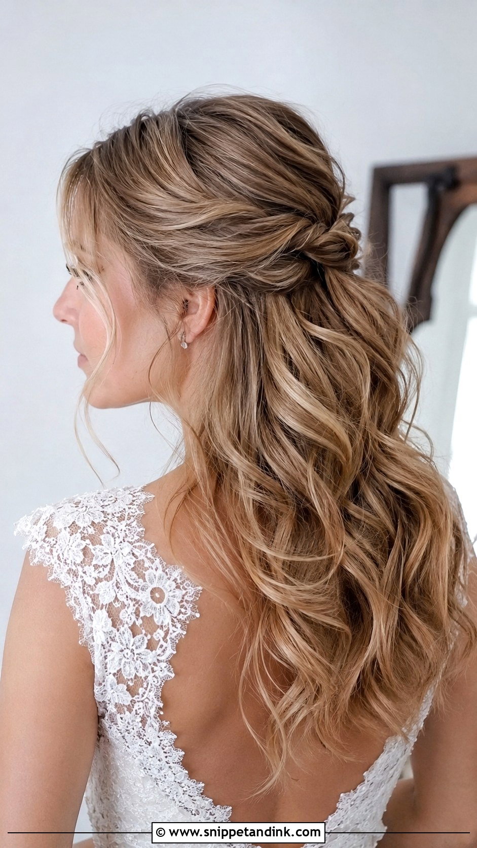 Half Up Half Down Wedding Hairstyle - Snippet and Ink - 25 Cute Hairstyles for Wedding