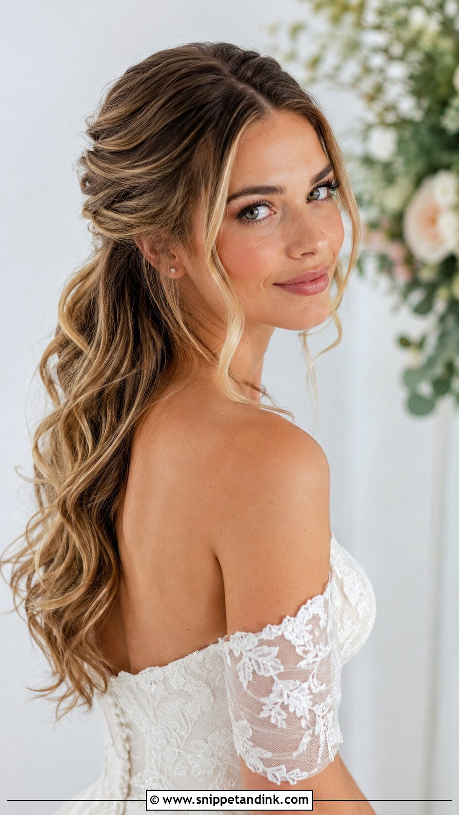 Half Up Half Down Wedding Hairstyle - Snippet and Ink - 25 Ethereal Wedding Hair Ideas