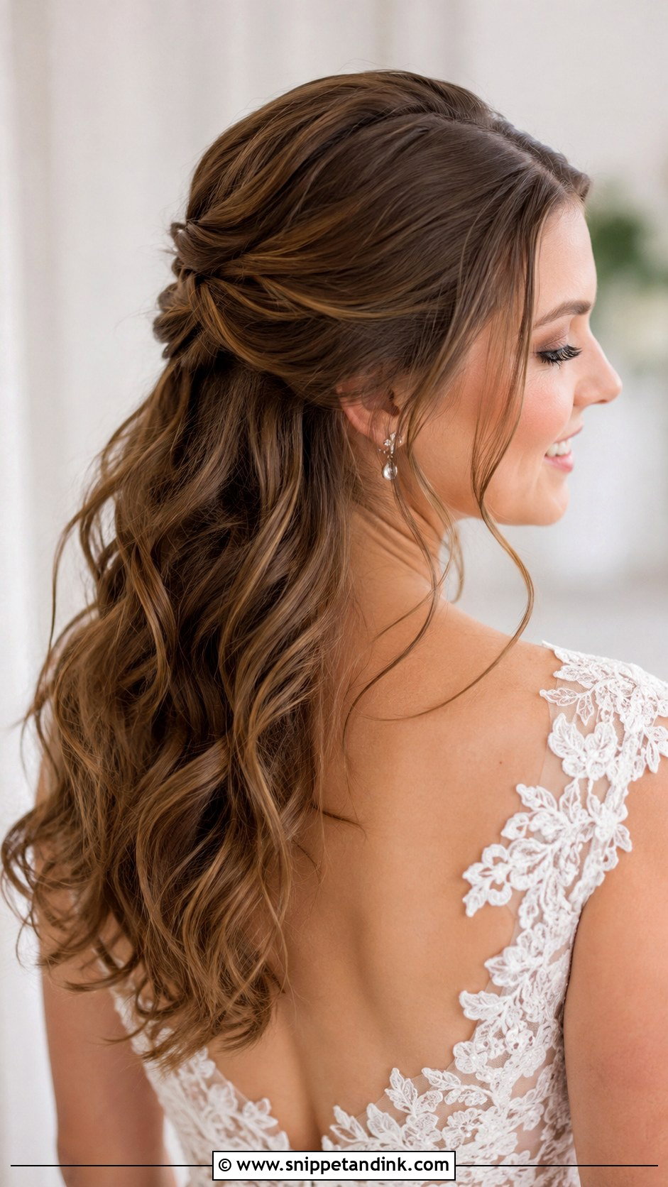 Half Up Half Down Wedding Hairstyle - Snippet and Ink - 25 Hair Looks for Wedding