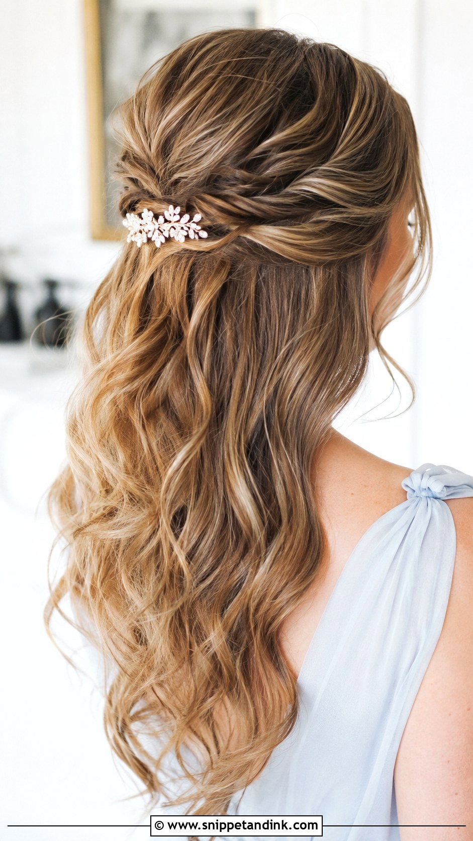 Half Up Half Down Wedding Hairstyle - Snippet and Ink - 25 Hairstyles for Wedding Party