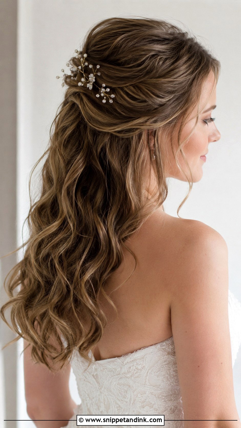 Half Up Half Down Wedding Hairstyle - Snippet and Ink - 25 Long Hairstyles for Wedding