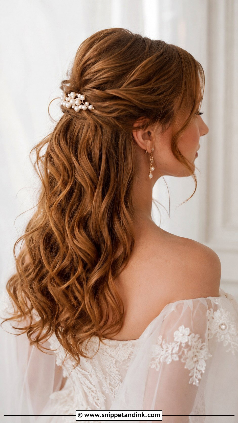 Half Up Half Down Wedding Hairstyle - Snippet and Ink - 25 Simple Wedding Hairstyles for Long Hair