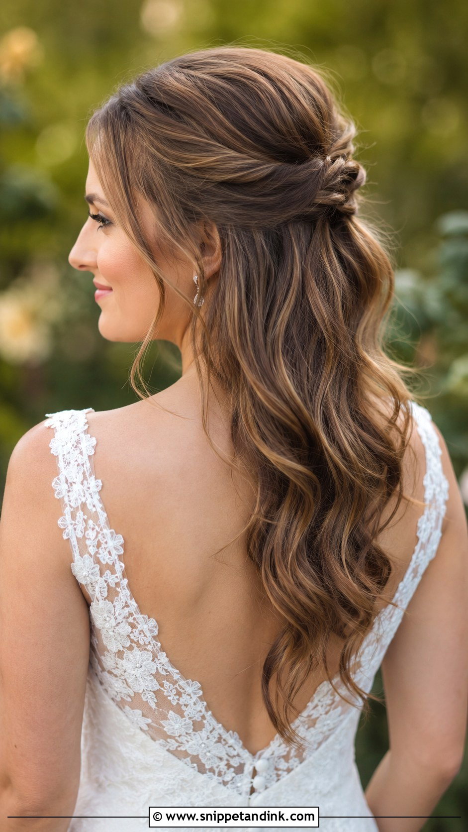 Half Up Half Down Wedding Hairstyle for Long Hair - Snippet and Ink - 20 Long Hairstyle for Wedding Ideas