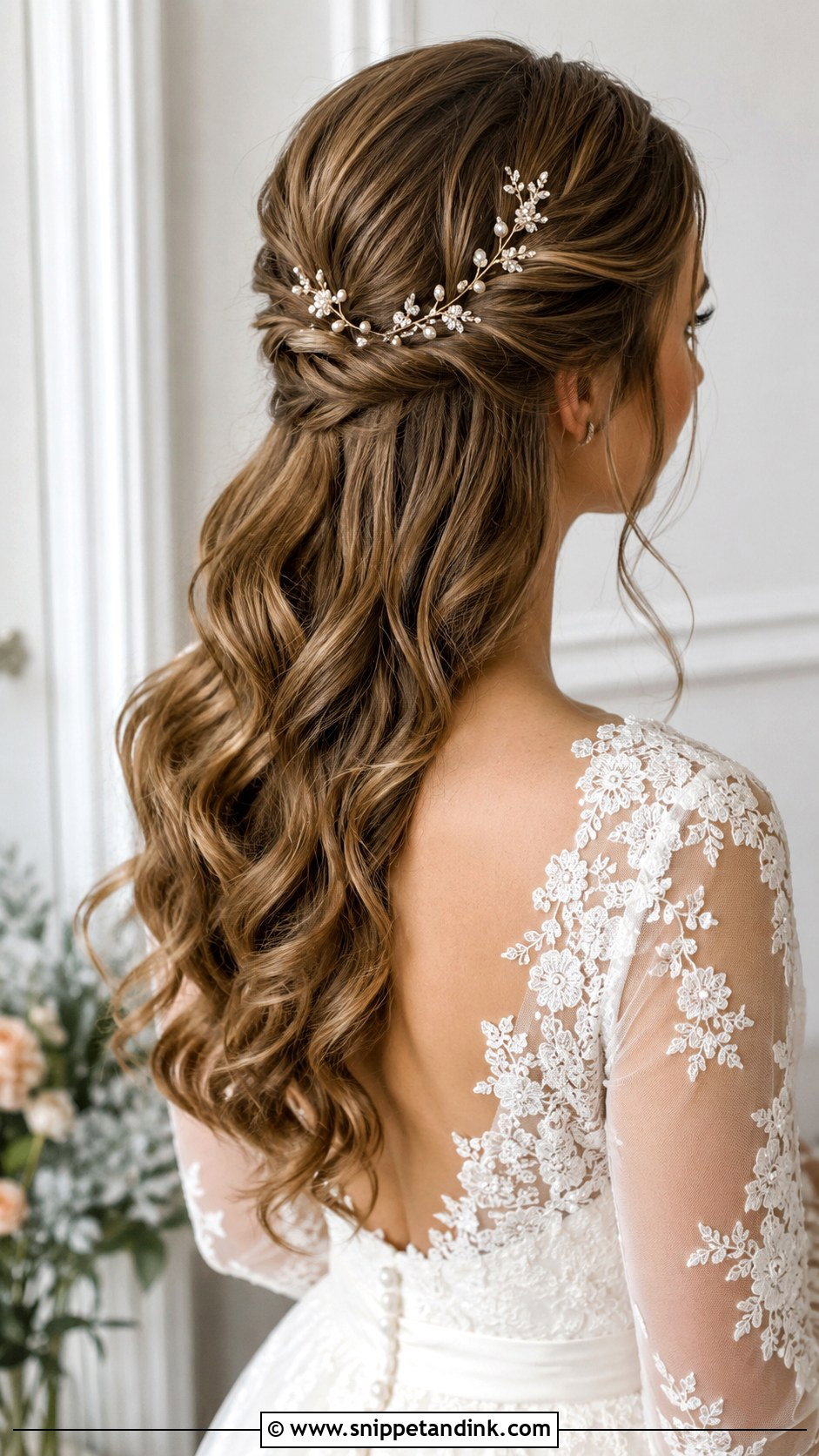 Half Up Half Down Wedding Hairstyle for Long Hair - Snippet and Ink - 25 Hairstyle for Long Hair Wedding Ideas