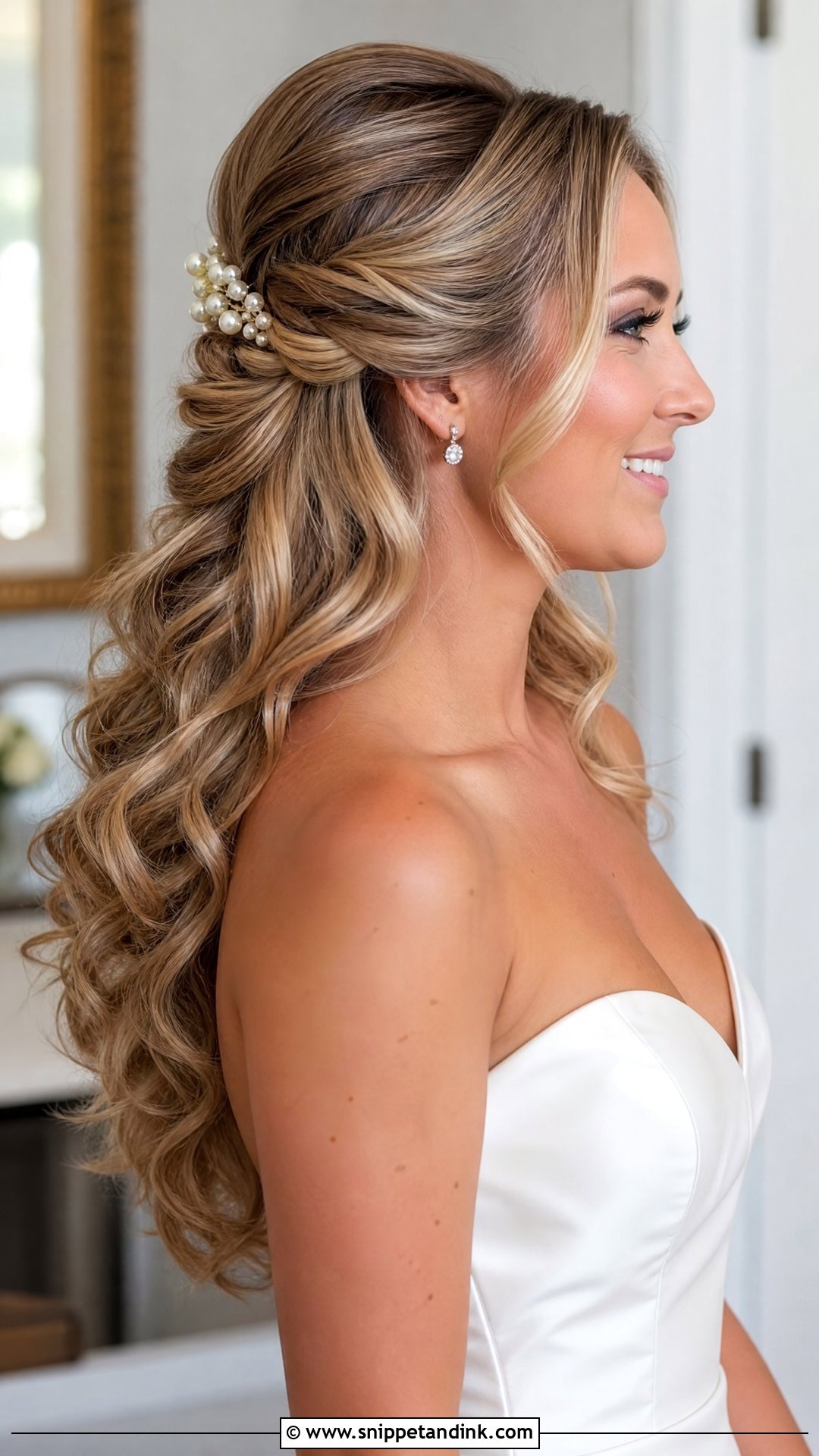 Half Up Half Down Wedding Hairstyle - Snippet and Ink - 15 Basic Wedding Hairstyles