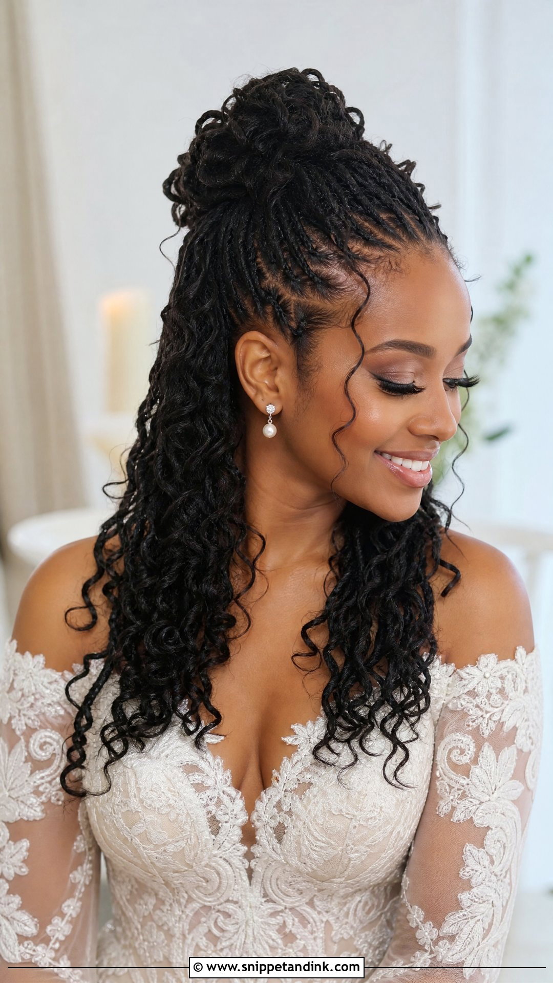 Half Up Half Down Wedding Locs - Snippet and Ink - 20 Wedding Hairstyles with Locs