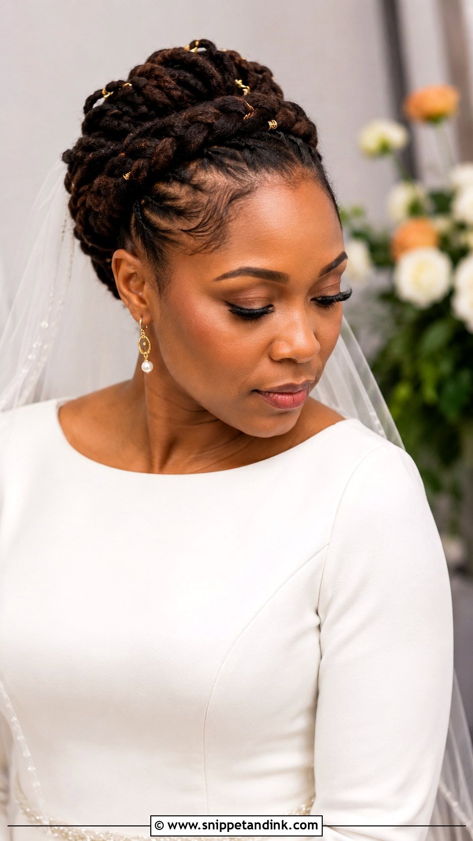 Half Up Half Down Wedding Locs - Snippet and Ink - 15 Wedding Hair Locs