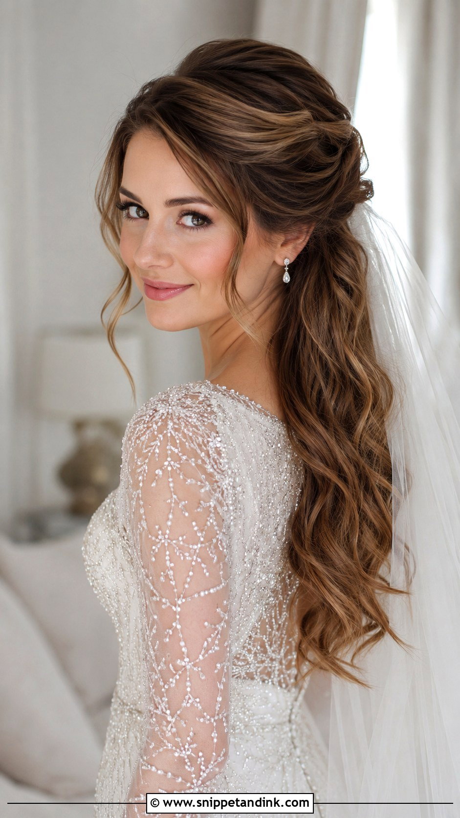 Half Up Half Down Wedding Style - Snippet and Ink - 20 Wedding Day Hair Down Ideas