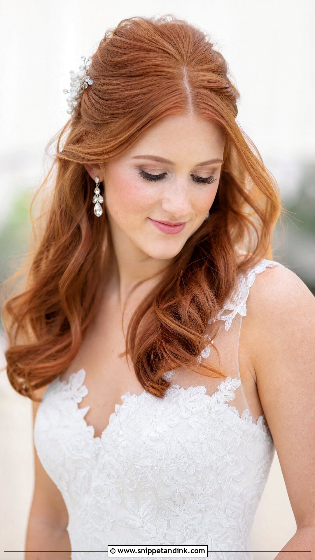 Half Up Half Down Wedding Style - Snippet and Ink - 20 White Wedding Hairstyles