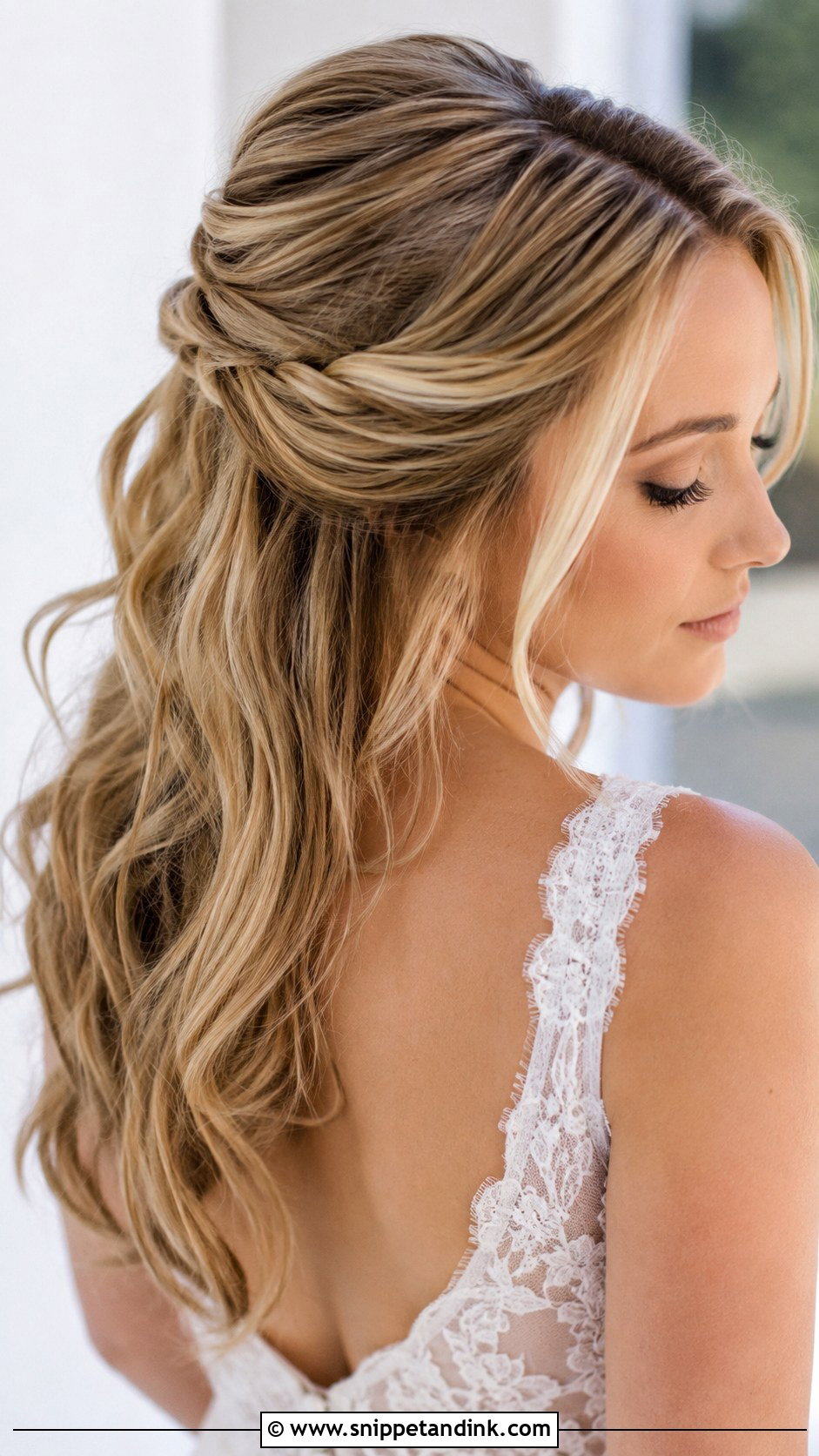 Half Up Half Down Wedding Style for Fine Hair - Snippet and Ink - 20 Wedding Hair for Fine Hair Ideas