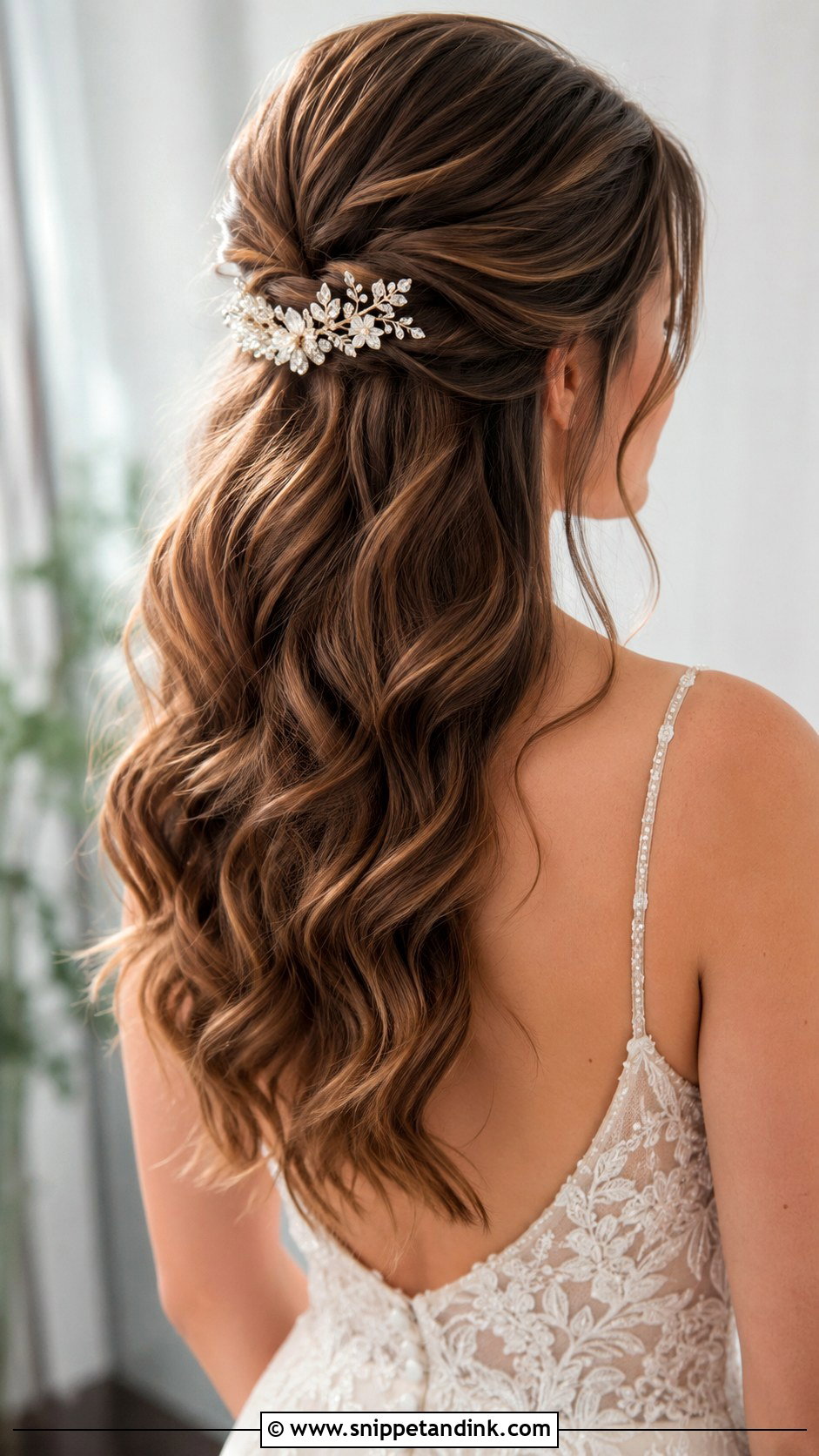 Half Up Half Down Wedding Updo - Snippet and Ink - 20 Elegant Wedding Updo Ideas