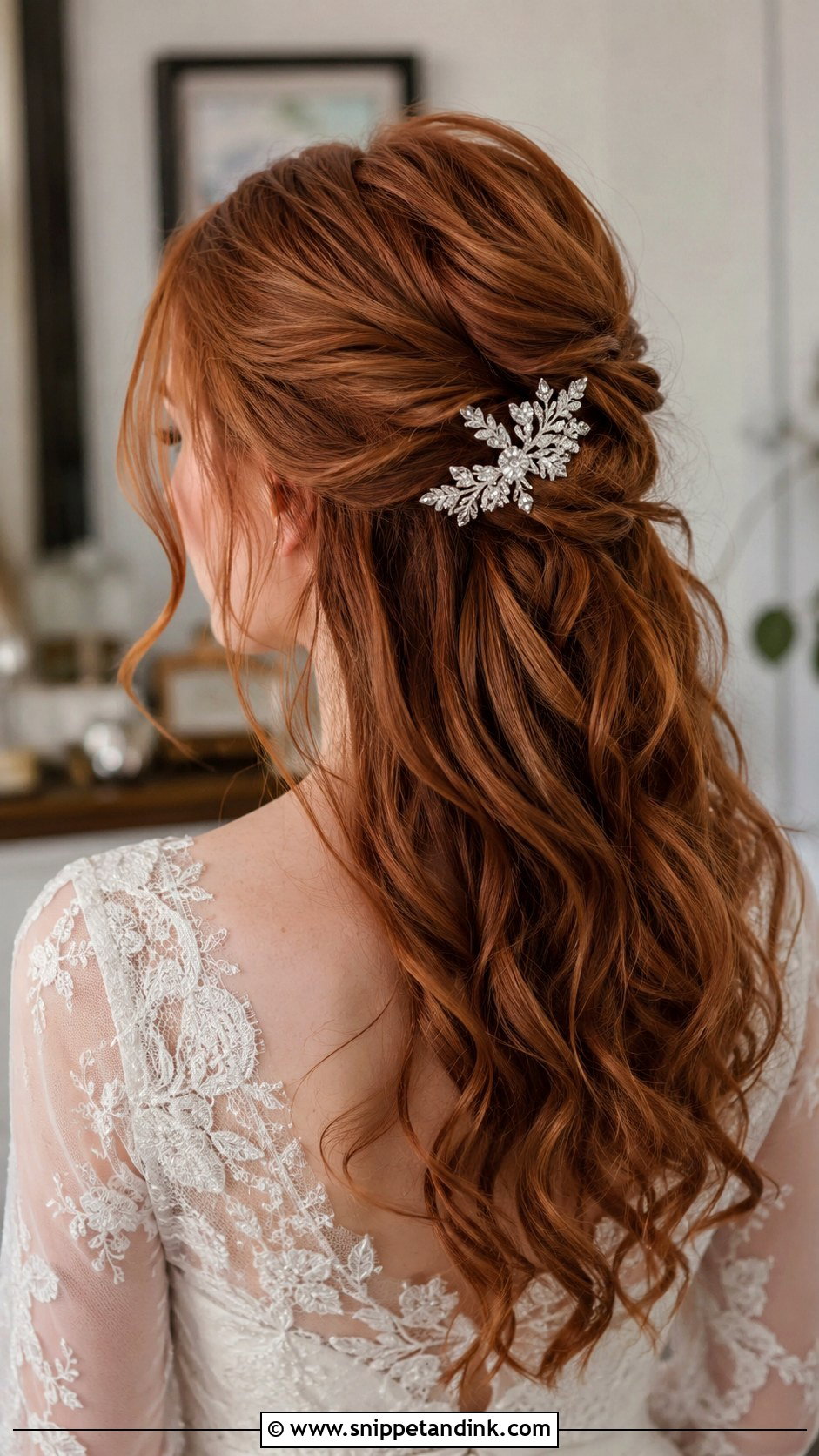 Half Up Half Down Wedding Updo - Snippet and Ink - 20 Medium Hair Updo for Wedding Ideas