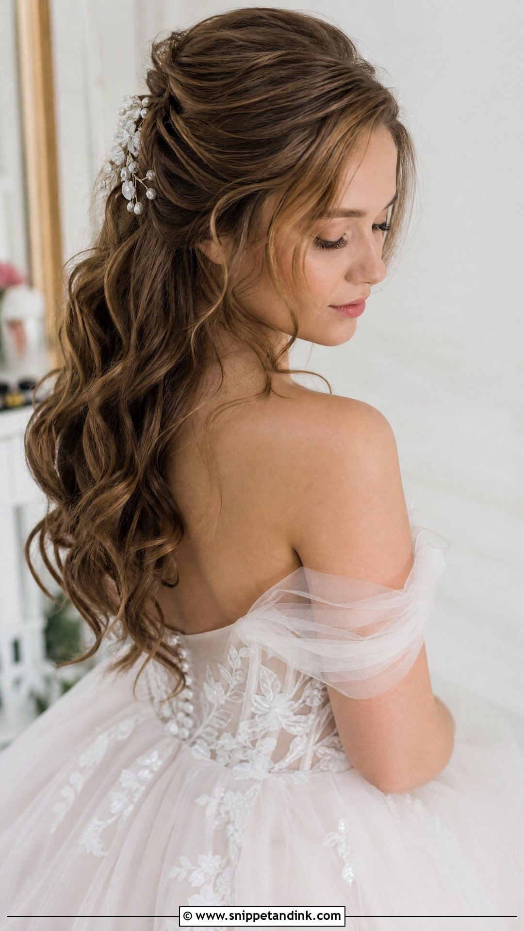Half Up Half Down Wedding Updo - Snippet and Ink - 20 Romantic Wedding Hair Updo Ideas