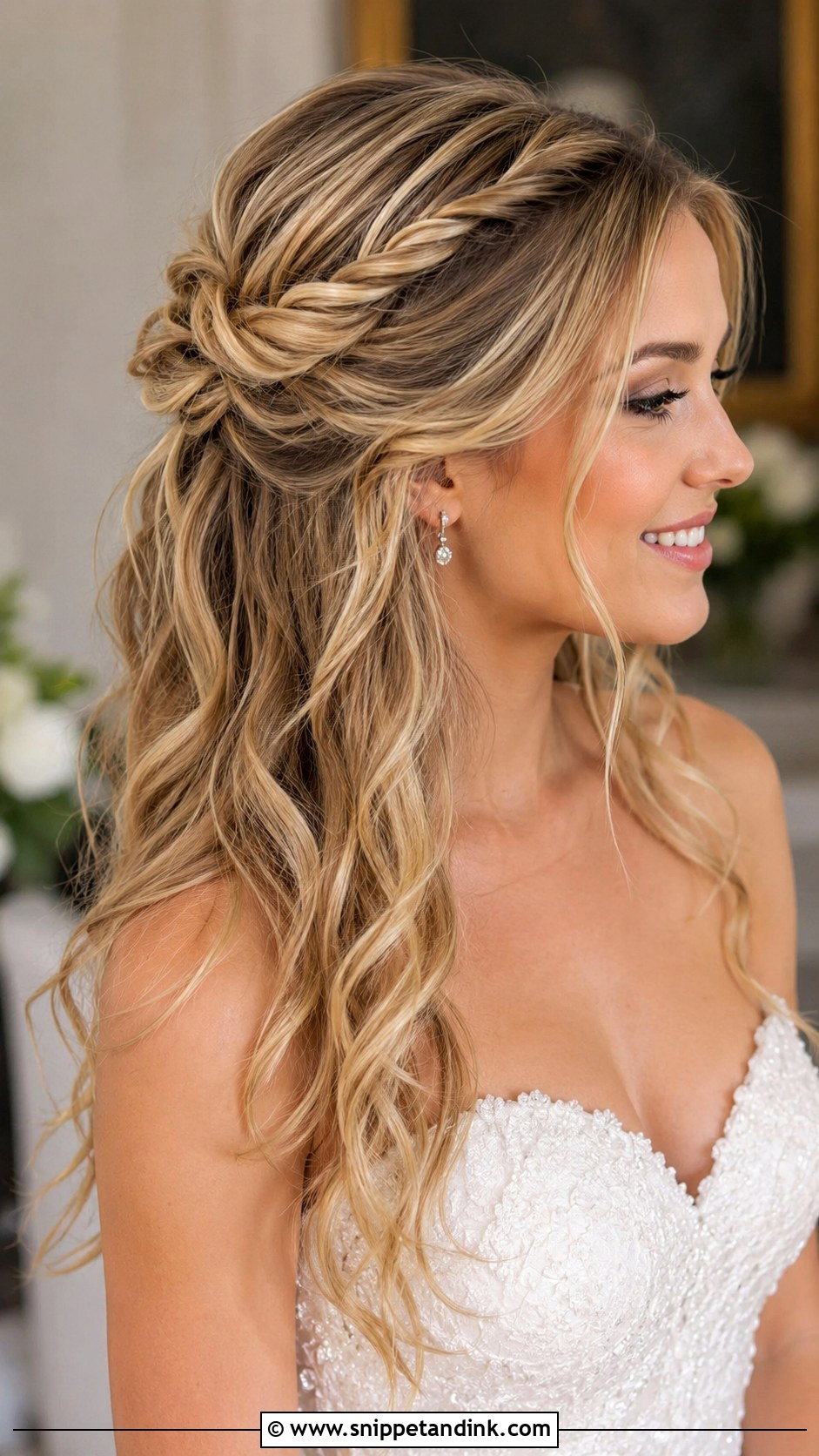Half Up Half Down Wedding Updo - Snippet and Ink - 30 Wedding Updos for Long Hair