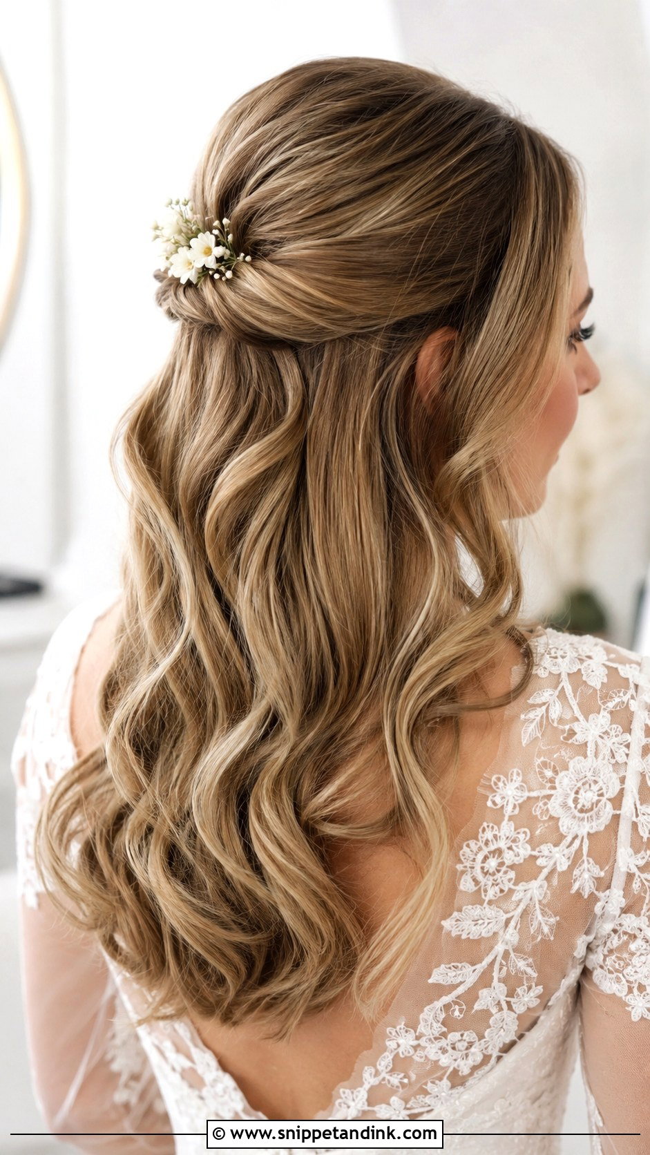 Half Up Half Down Wig - Snippet and Ink - 20 Wedding Wig Hairstyles