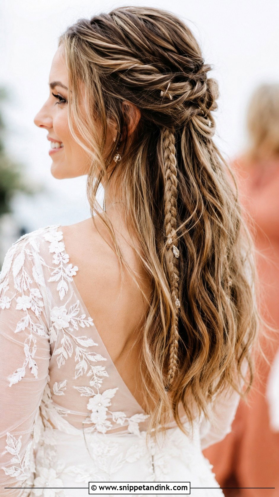 Half Up Half Down With Accent Braids - Snippet and Ink - 30 Half-Up Half-Down Bride Hairstyles