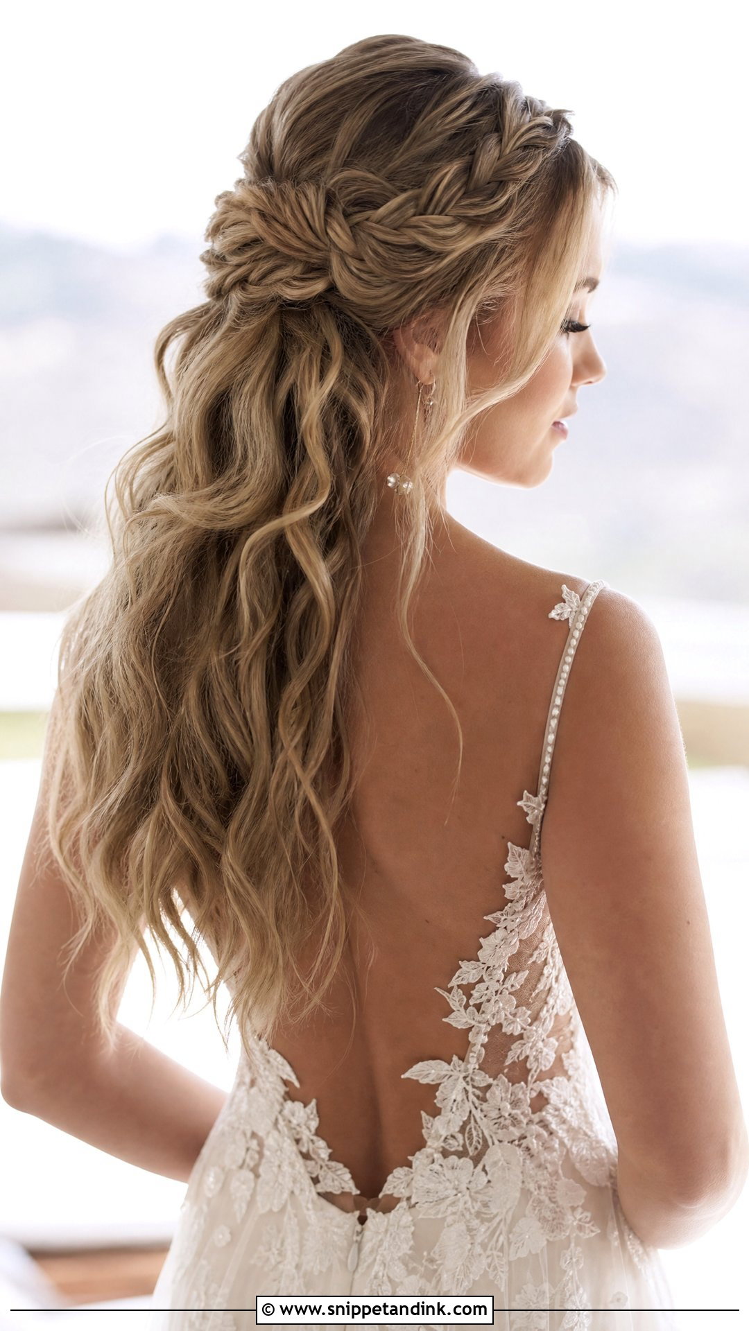 Half Up Half Down With Accent Braids - Snippet and Ink - 20 Half-Up Half-Down Brides Hairstyles