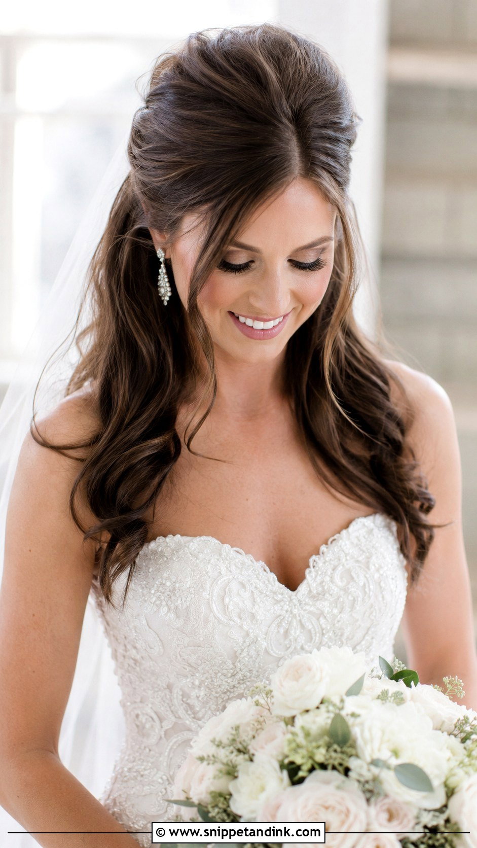 Half Up Half Down With Bouffant - Snippet and Ink - 25 Half-Up Half-Down Bride Hair Ideas