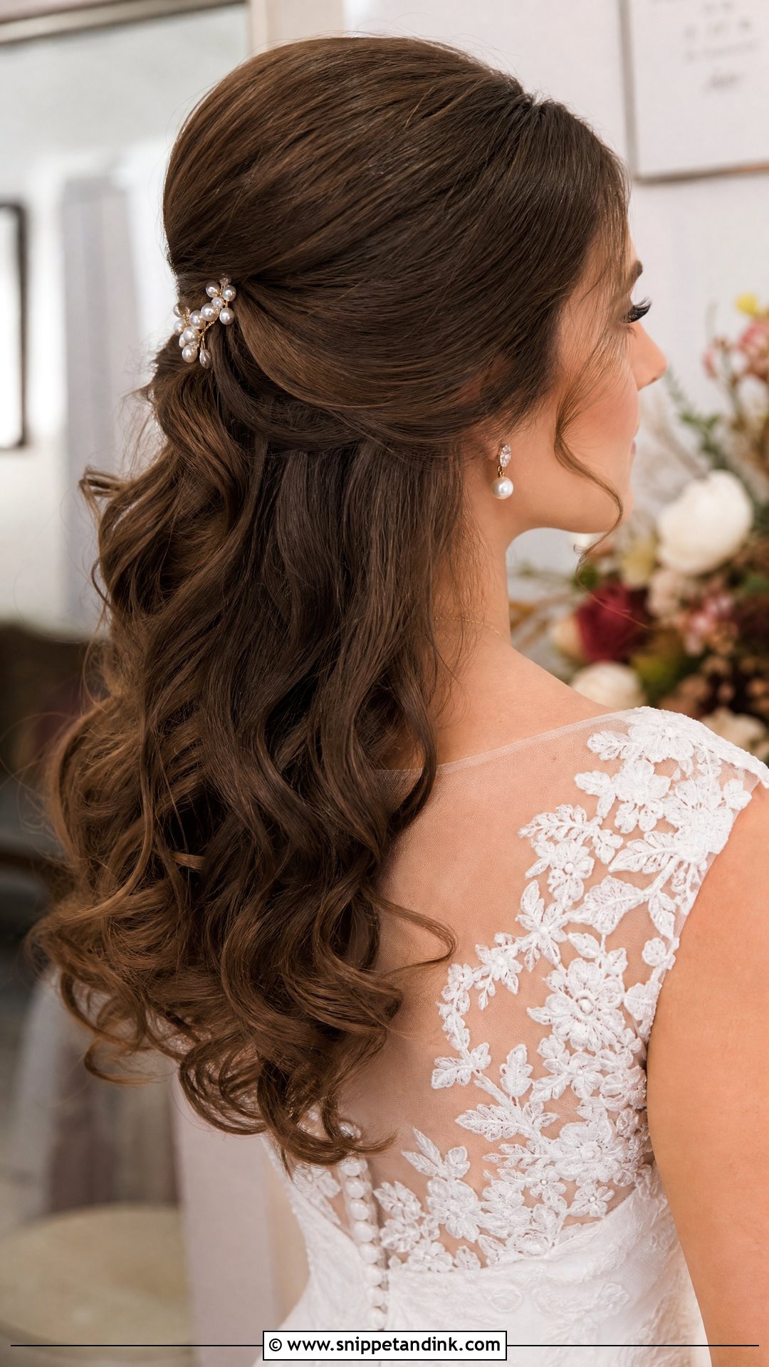 Half Up Half Down With Bouffant Crown - Snippet and Ink - 20 Half-Up Half-Down Wedding Hair Bride Ideas