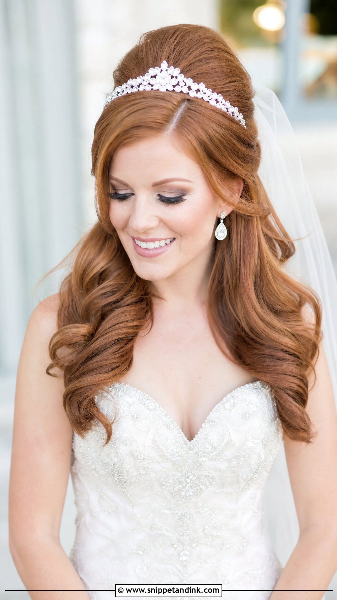 Half Up Half Down With Bouffant Crown - Snippet and Ink - 20 Half-Up Half-Down Brides Hairstyles