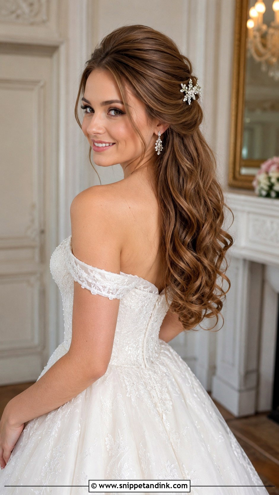 Half Up Half Down With Bouffant Volume - Snippet and Ink - 35 Half-Up Half-Down Wedding Hairstyles
