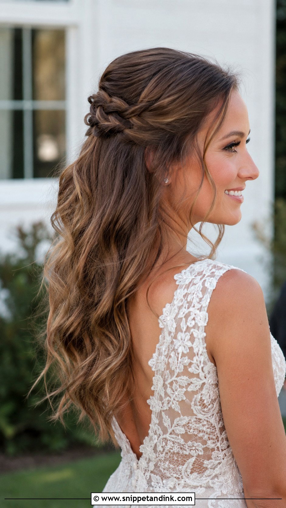 Half Up Half Down With Braids - Snippet and Ink - 30 Boho Bridal Hair Ideas