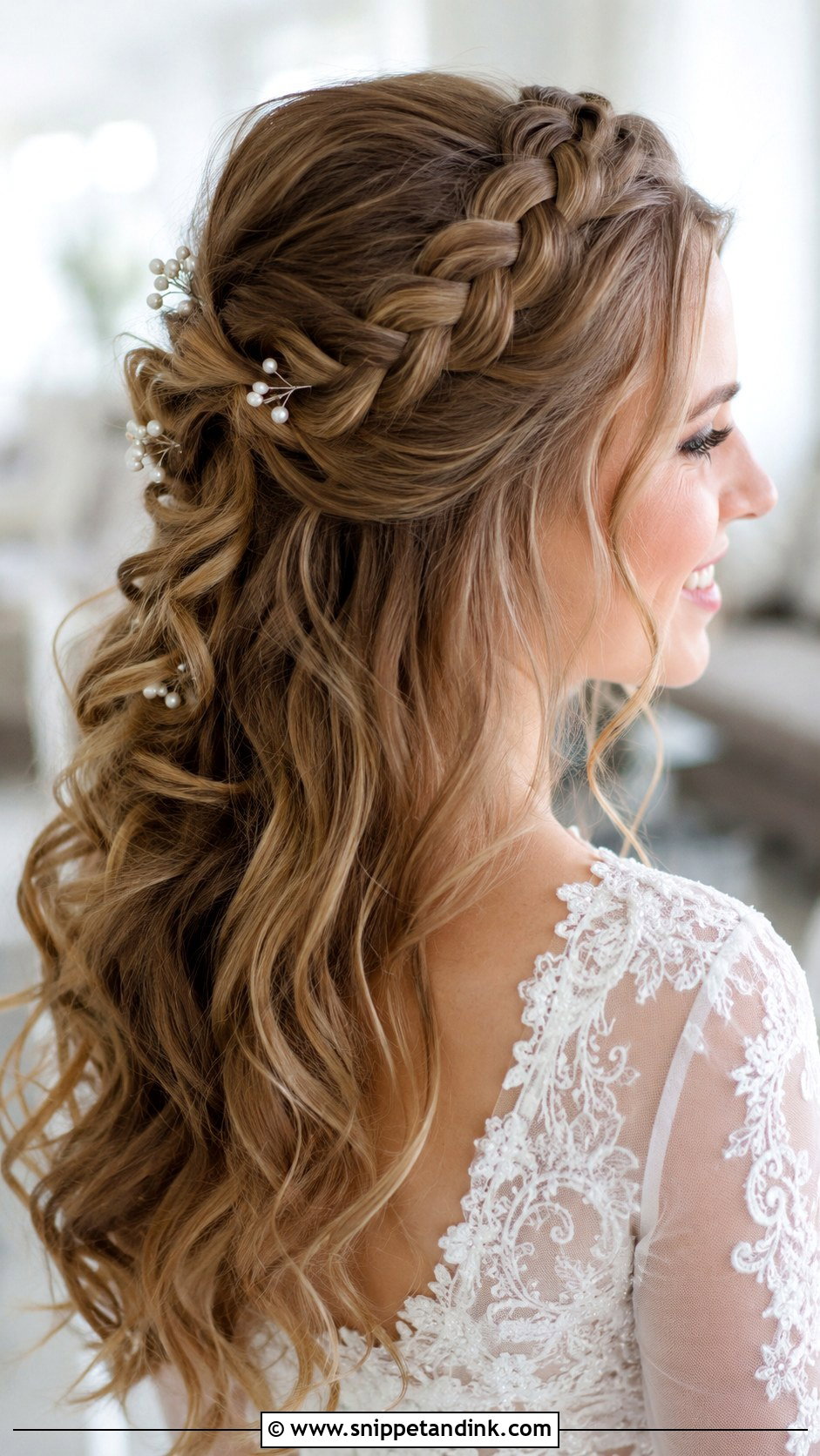 Half Up Half Down With Braids - Snippet and Ink - 30 Hair Down Wedding Styles