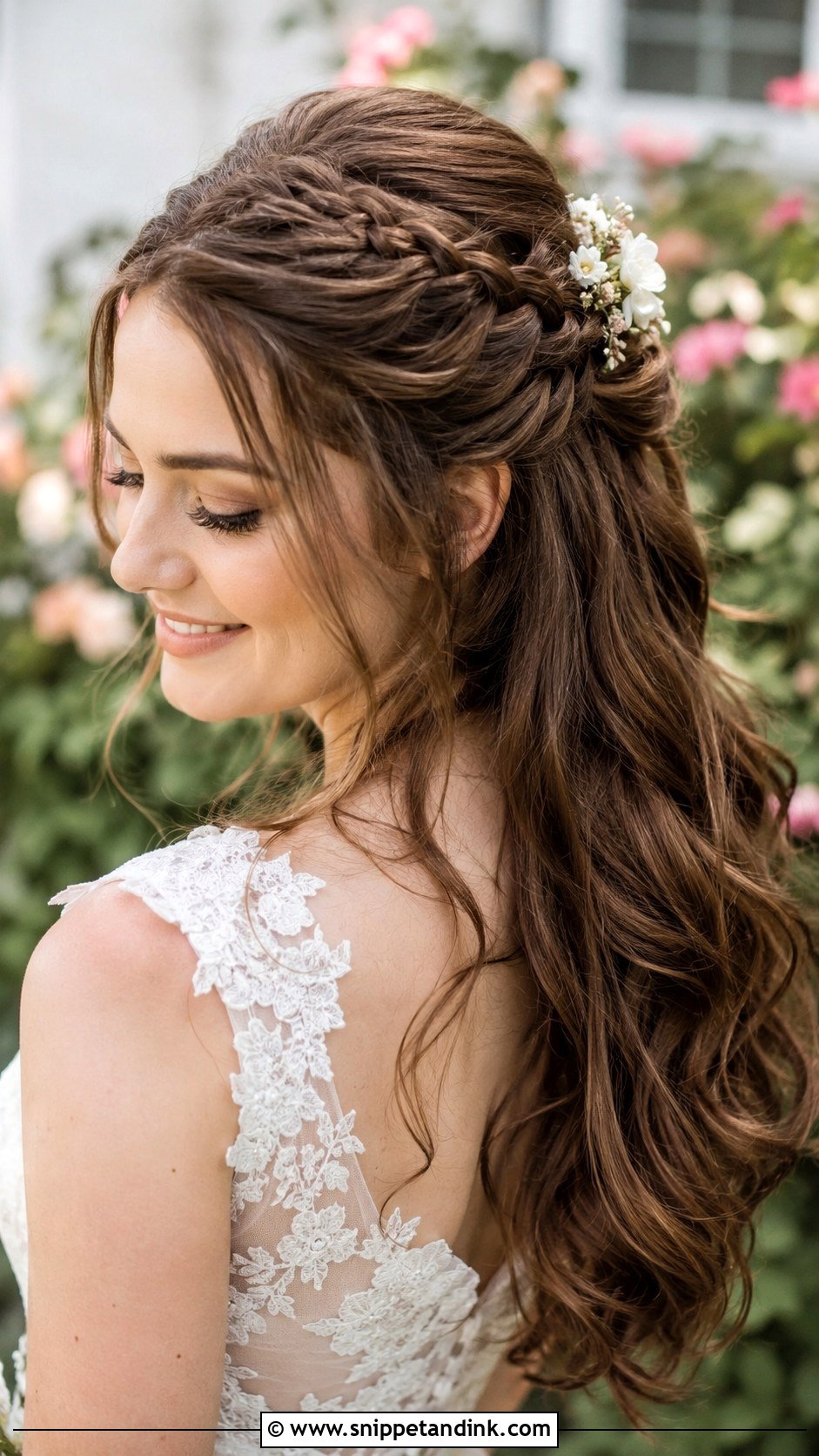 Half Up Half Down With Braids - Snippet and Ink - 25 Summer Wedding Hair Ideas