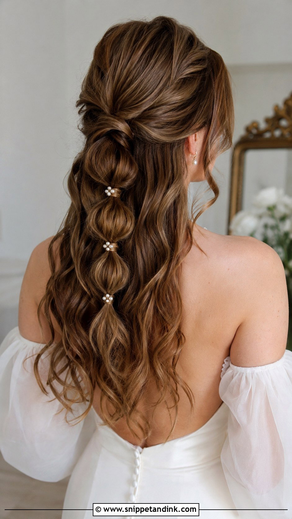 Half Up Half Down With Bubble Braid - Snippet and Ink - 25 Half-Up Half-Down Hair for Wedding Ideas
