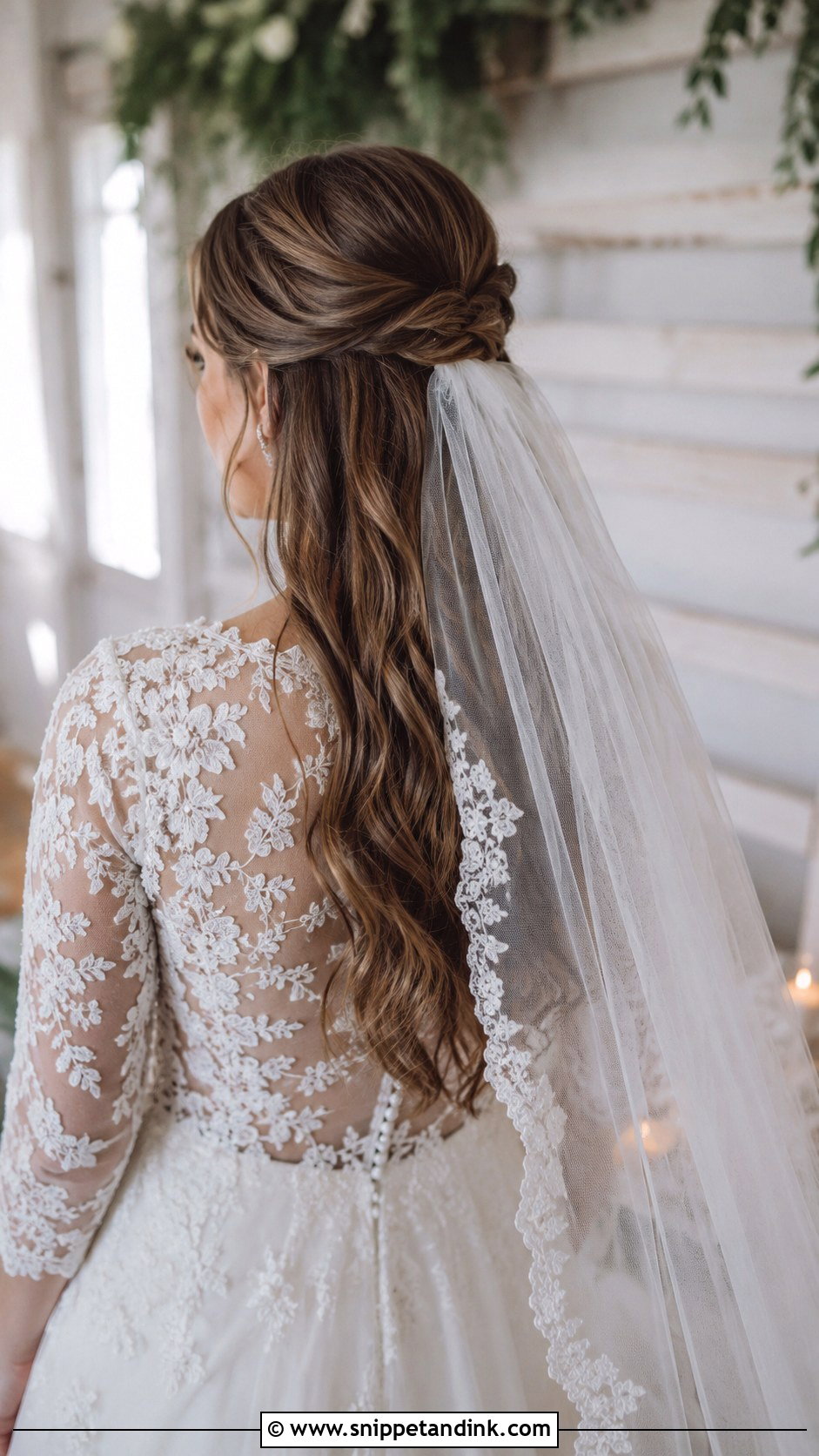 Half Up Half Down With Cathedral Veil - Snippet and Ink - 25 Cathedral Veil Hairstyle Ideas
