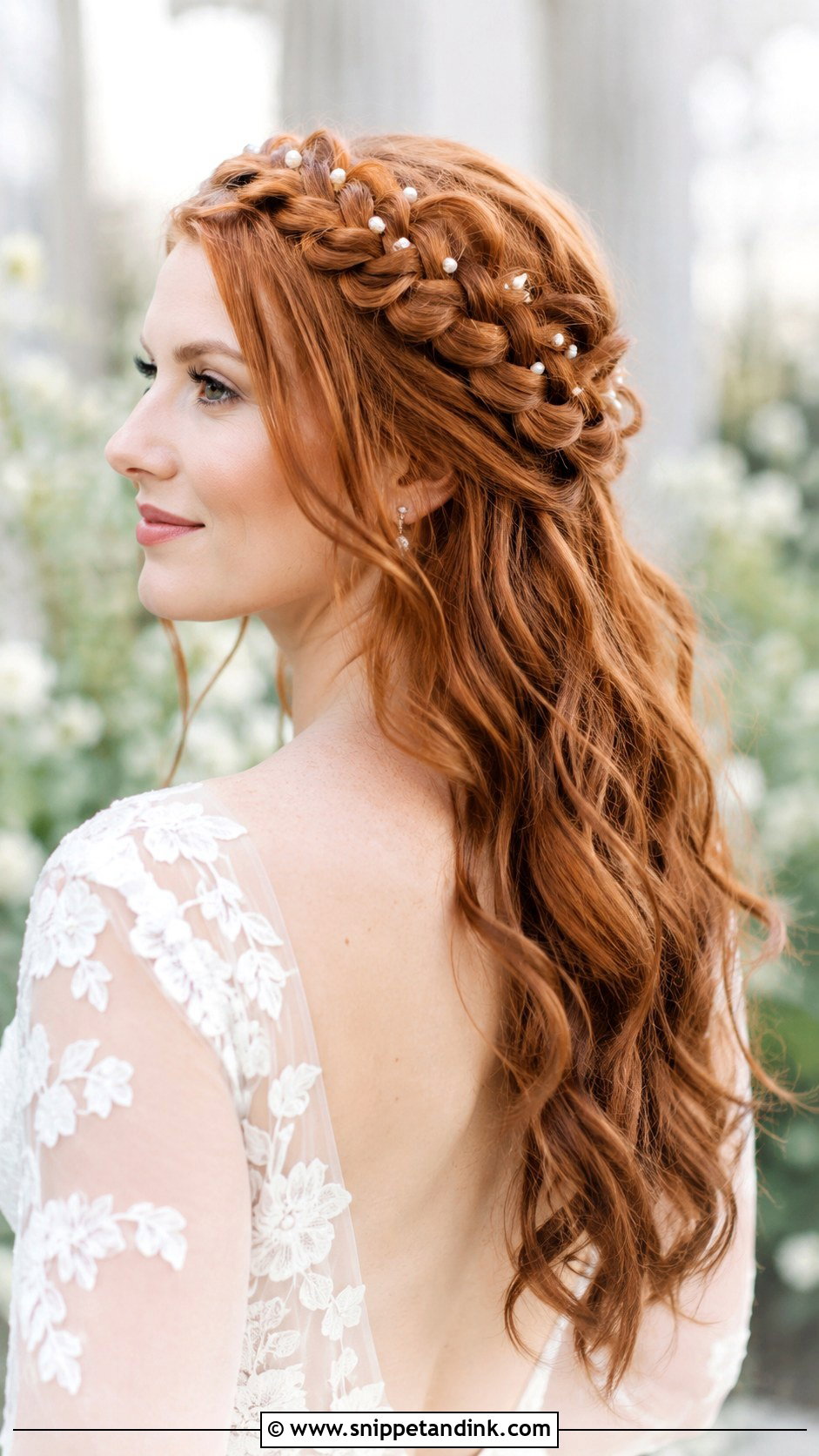 Half Up Half Down With Crown Braid - Snippet and Ink - 35 Half-Up Half-Down Wedding Hairstyles