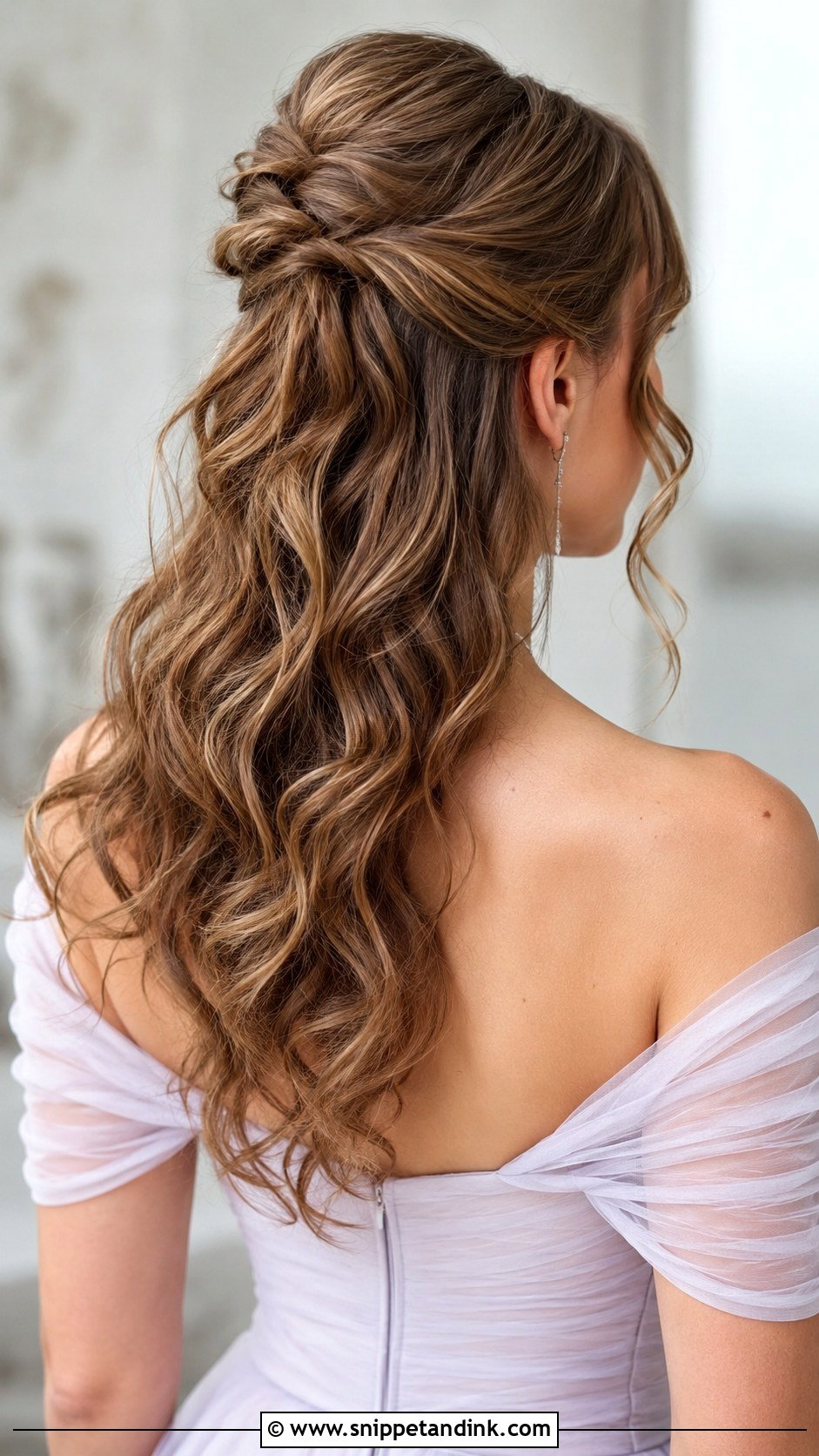 Half Up Half Down With Curls - Snippet and Ink - 20 Hair for Wedding Guest Medium Ideas