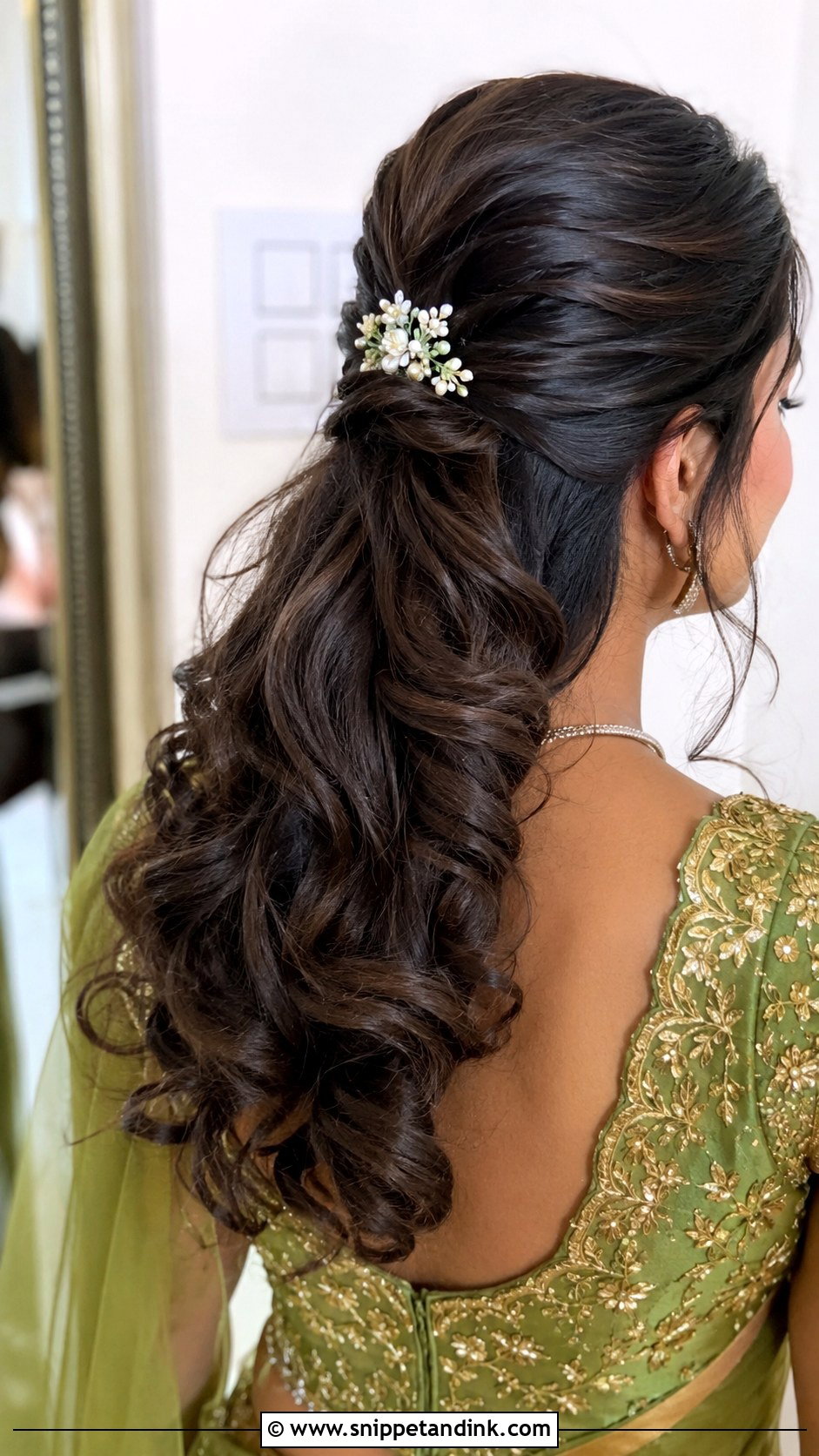 Half Up Half Down With Curls - Snippet and Ink - 20 Latest Indian Wedding Bridal Hairstyle Ideas