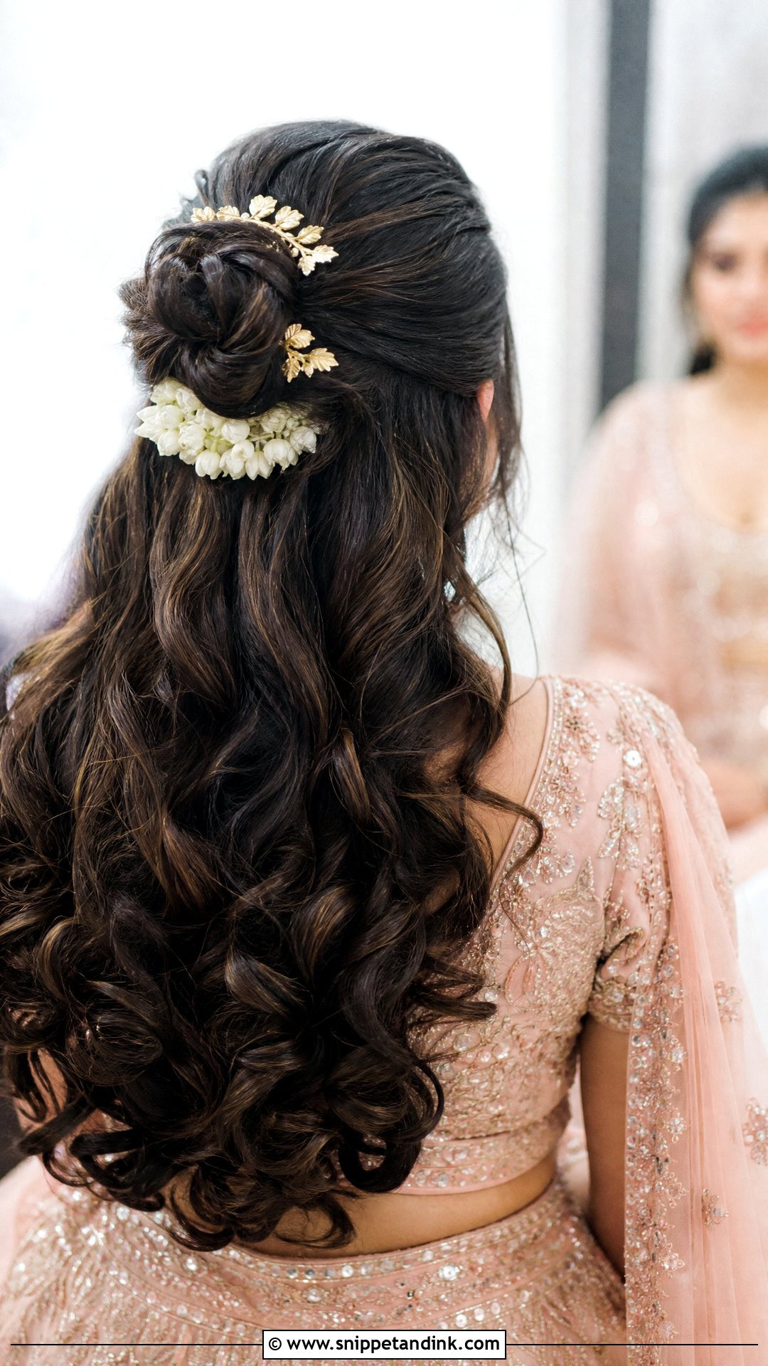 Half Up Half Down With Curls - Snippet and Ink - 20 South Indian Wedding Hairstyles for Long Hair