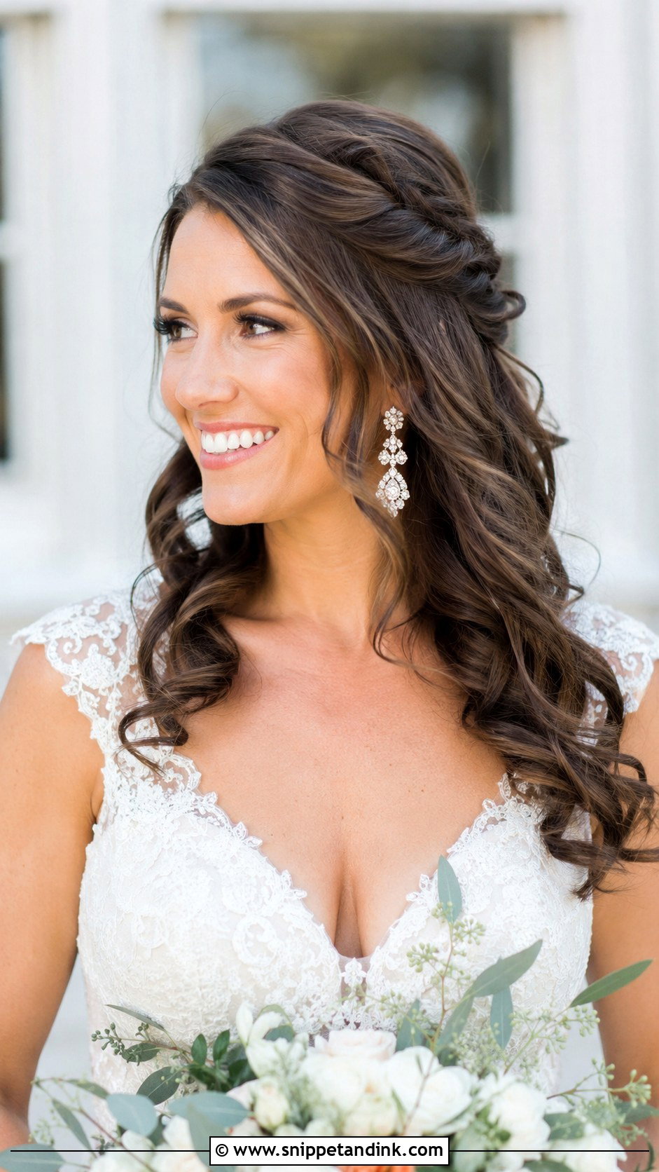 Half Up Half Down With Curls - Snippet and Ink - 25 Classy Wedding Hair Ideas