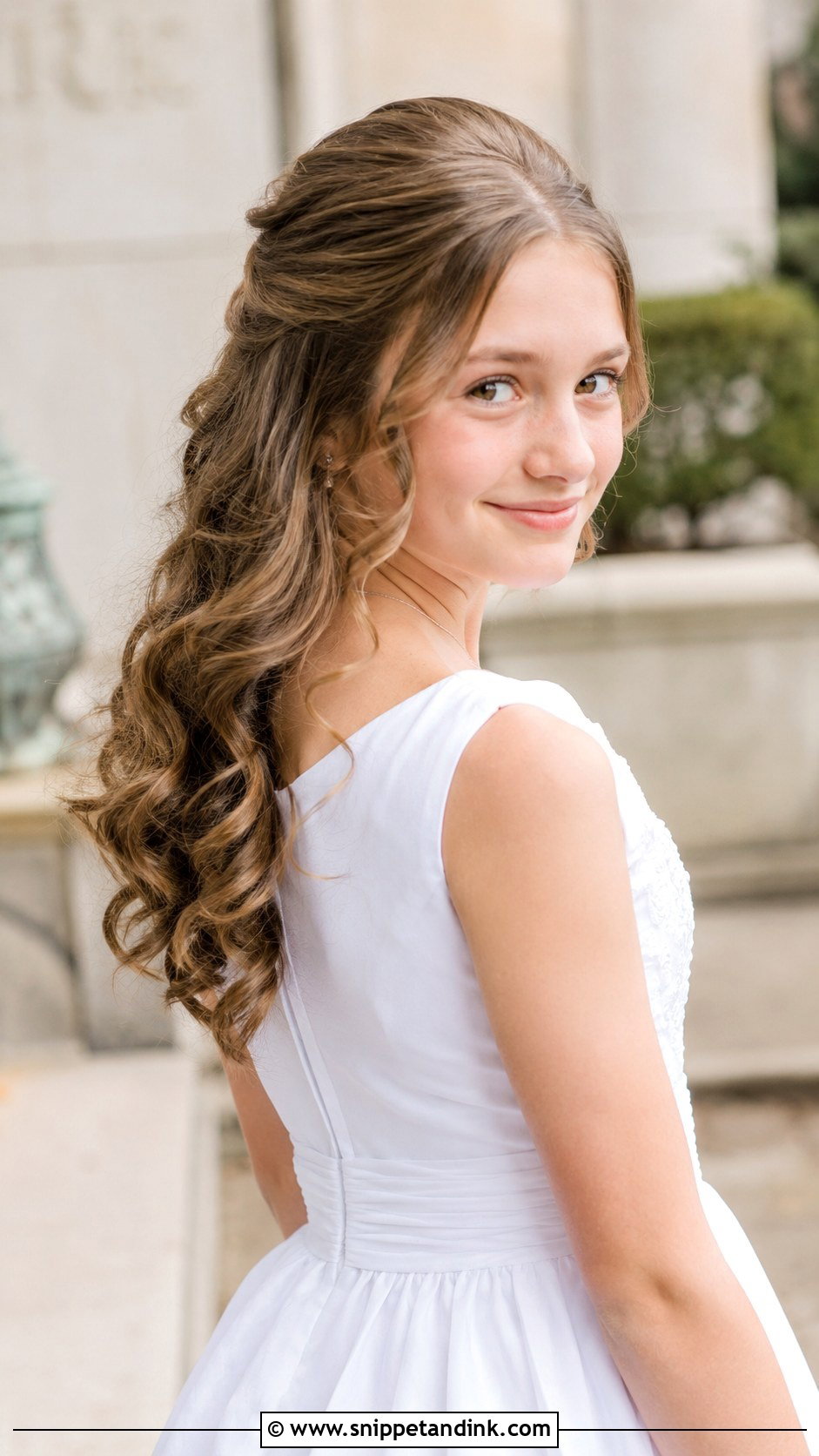 Half Up Half Down With Curls - Snippet and Ink - 25 Confirmation Hairstyles