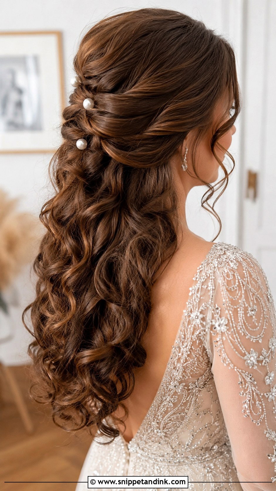 Half Up Half Down With Curls - Snippet and Ink - 25 Half-Up Half-Down Hair for Wedding Ideas