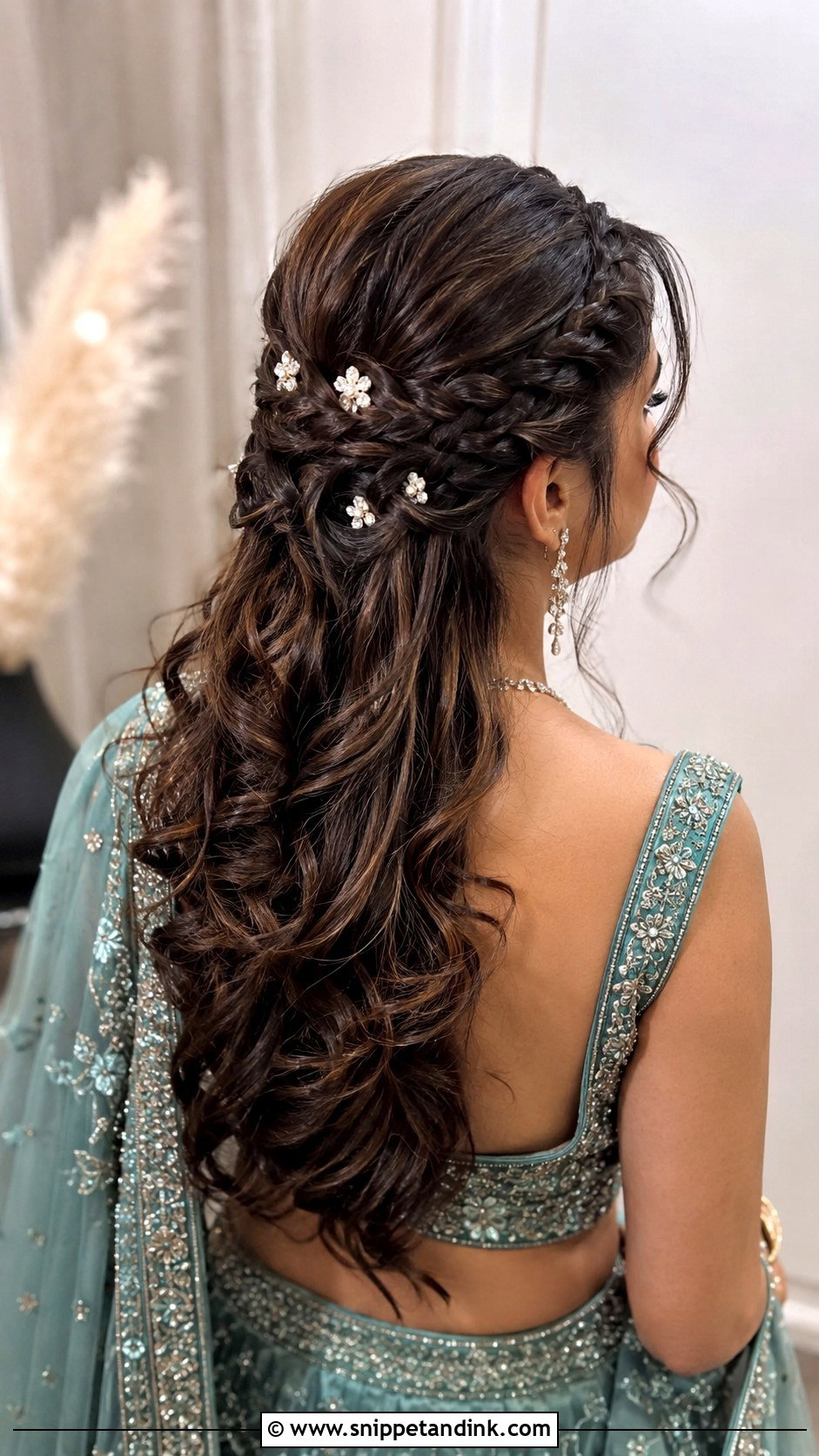 Half Up Half Down With Curls - Snippet and Ink - 25 Indian Weddings Bridal Hair Styles