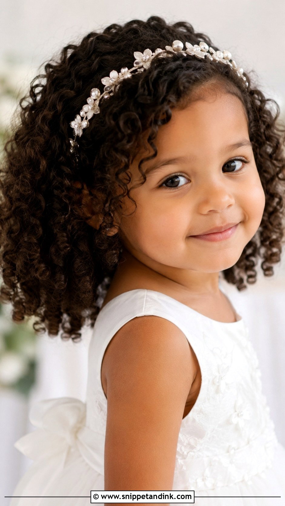 Half Up Half Down With Curls - Snippet and Ink - 25 Toddler Wedding Hair Ideas