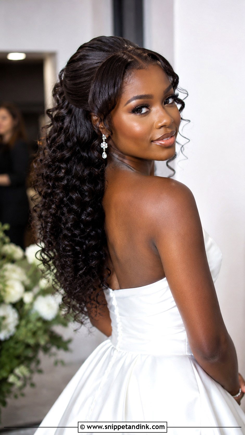 Half Up Half Down With Curls - Snippet and Ink - 35 Half-Up Half-Down Wedding Hair Ideas