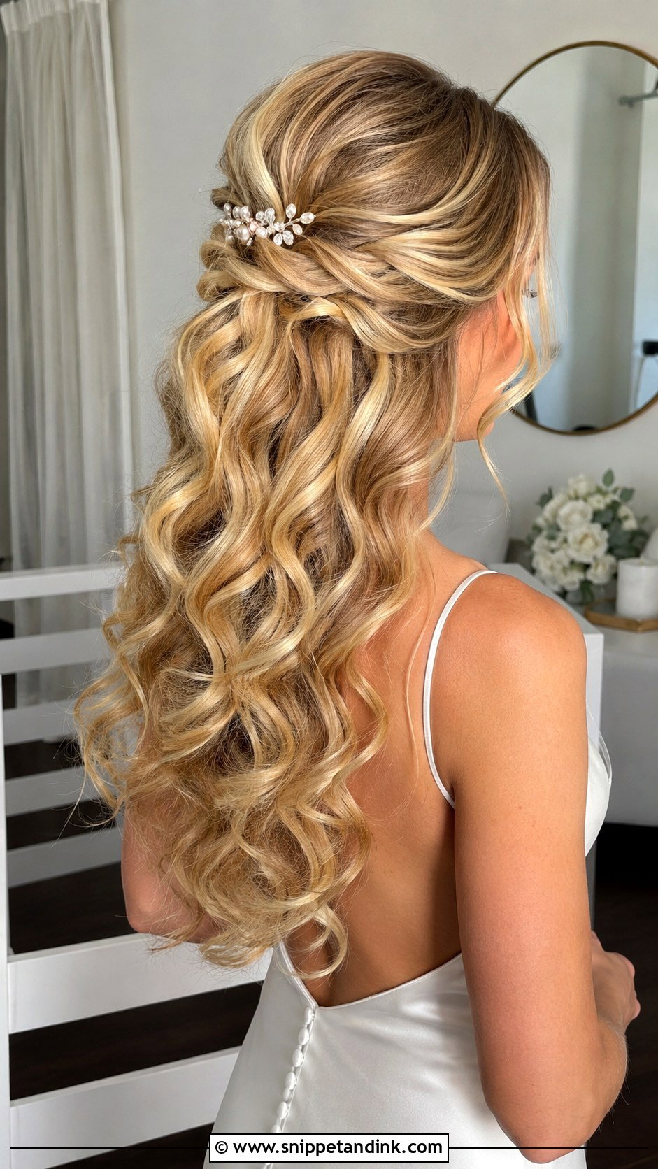 Half Up Half Down With Curls - Snippet and Ink - 35 Half-Up Half-Down Wedding Hairstyles