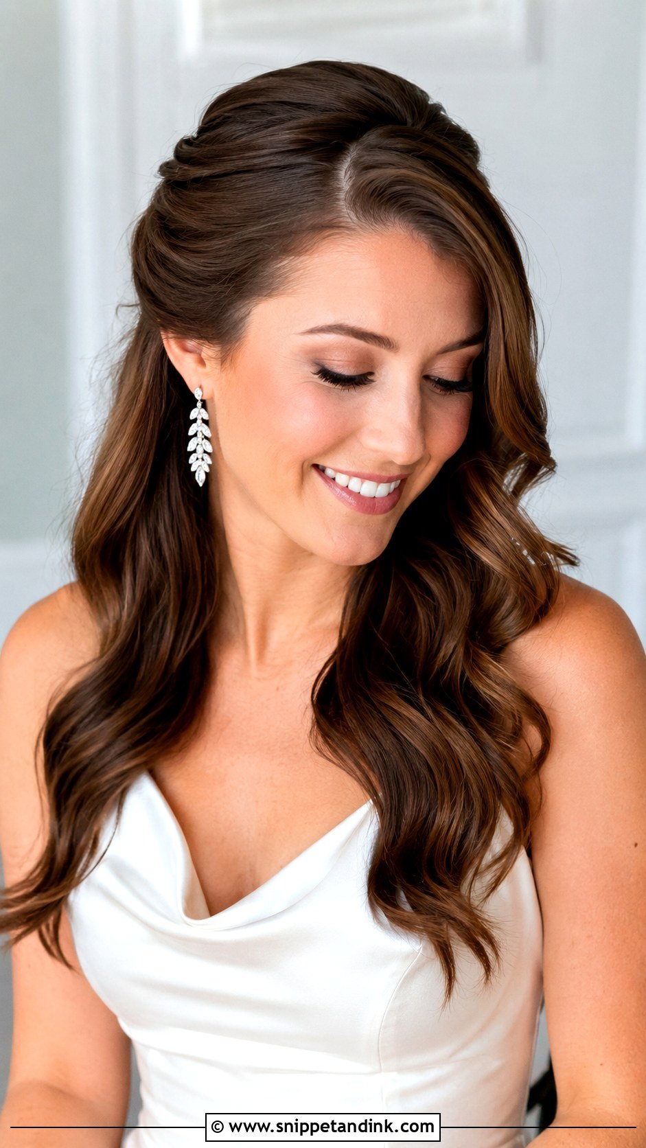 Half Up Half Down With Deep Side Part - Snippet and Ink - 25 Loose Half-Up Half-Down Wedding Hair Ideas